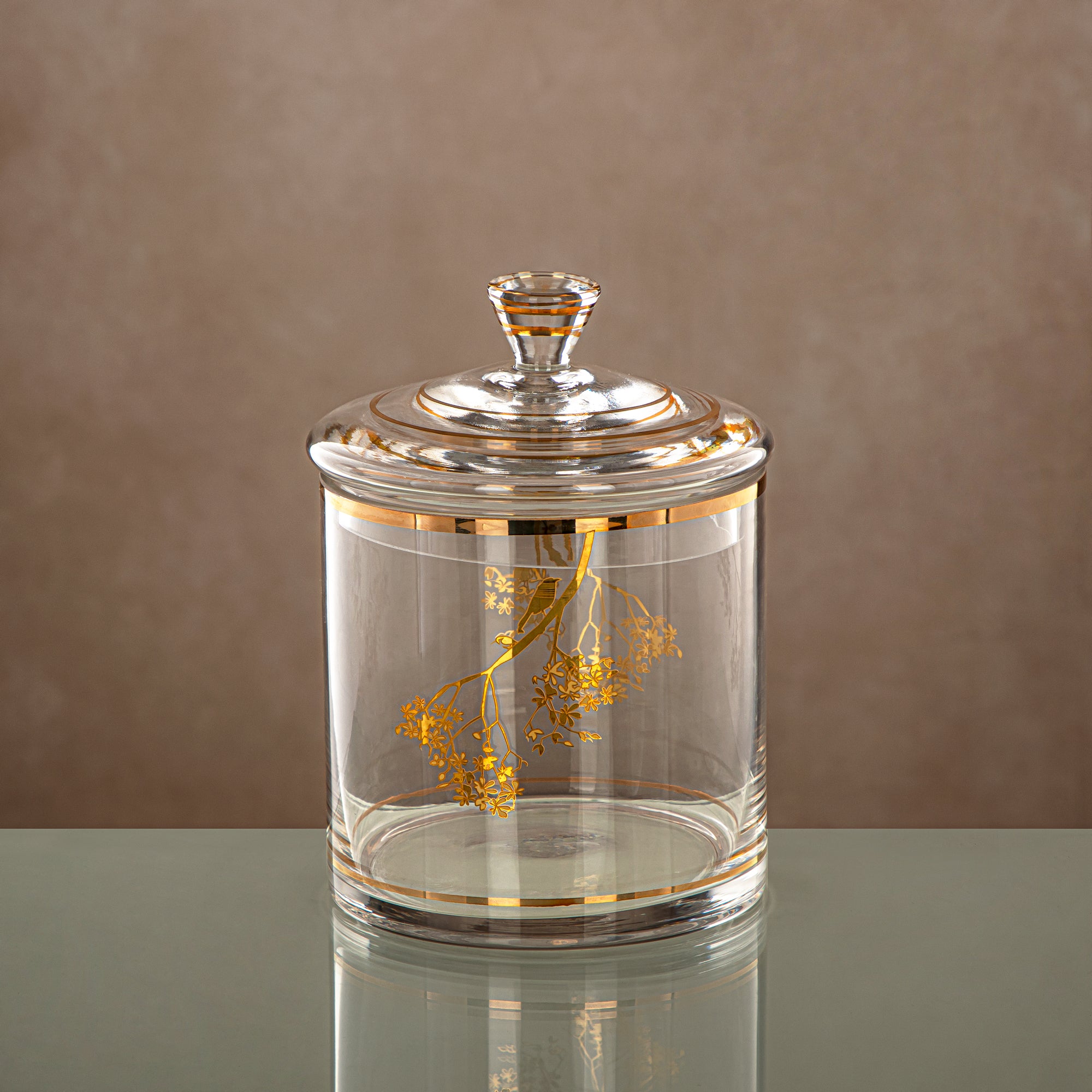 صحن حلوى المرجان شفاف وذهبي 900ML (0194T-XQZT-GLD) التجمعات، المناسبات الخاصة، رمضان، العيد