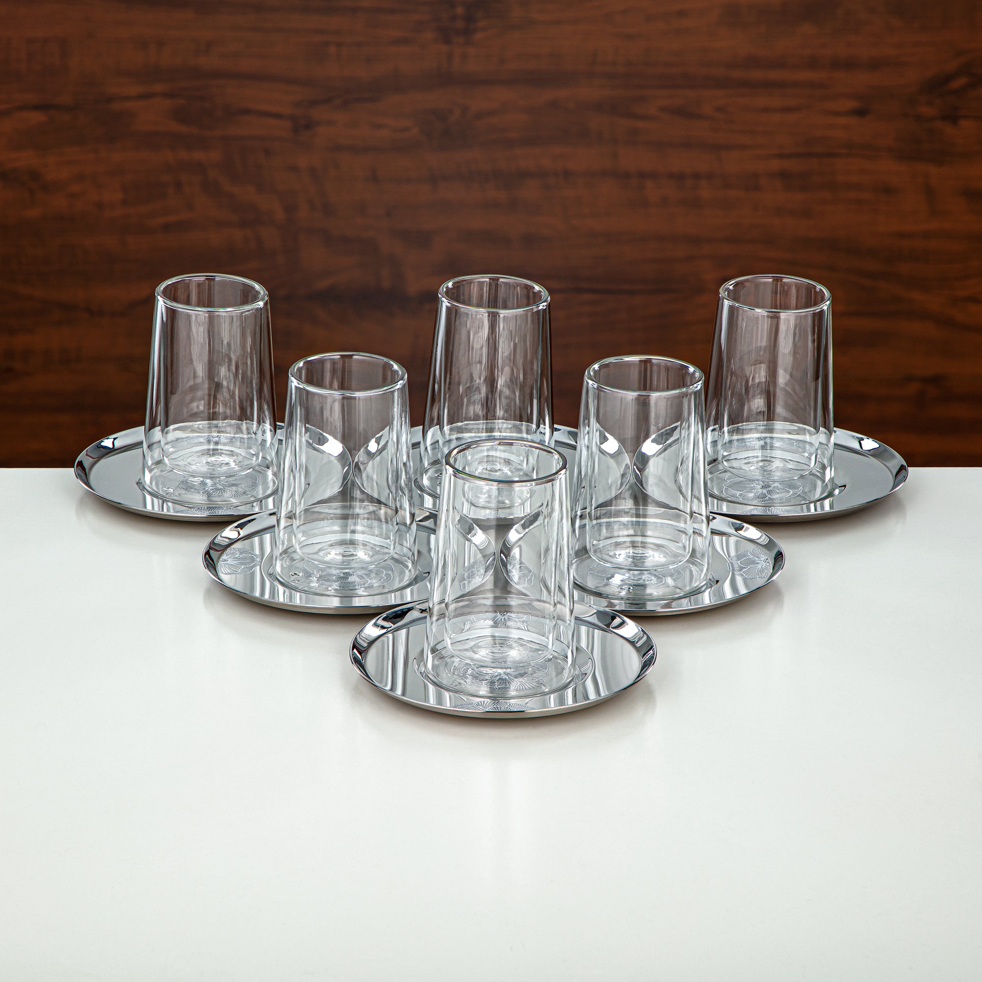 Almarjan Vacuum Flask Set 20 Pieces | Silver 1L + 1L (GOK-S-S-S + 18PCS-12257-3) – Elegant Serving | Gatherings, Special Occasions, Ramadan, Eid
