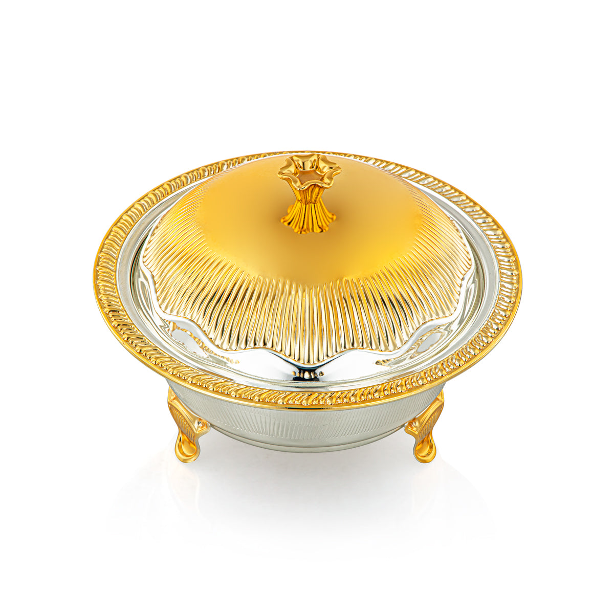 222L-SG - تمرية المرجان بغطاء 22 سم - ذهبي وفضي