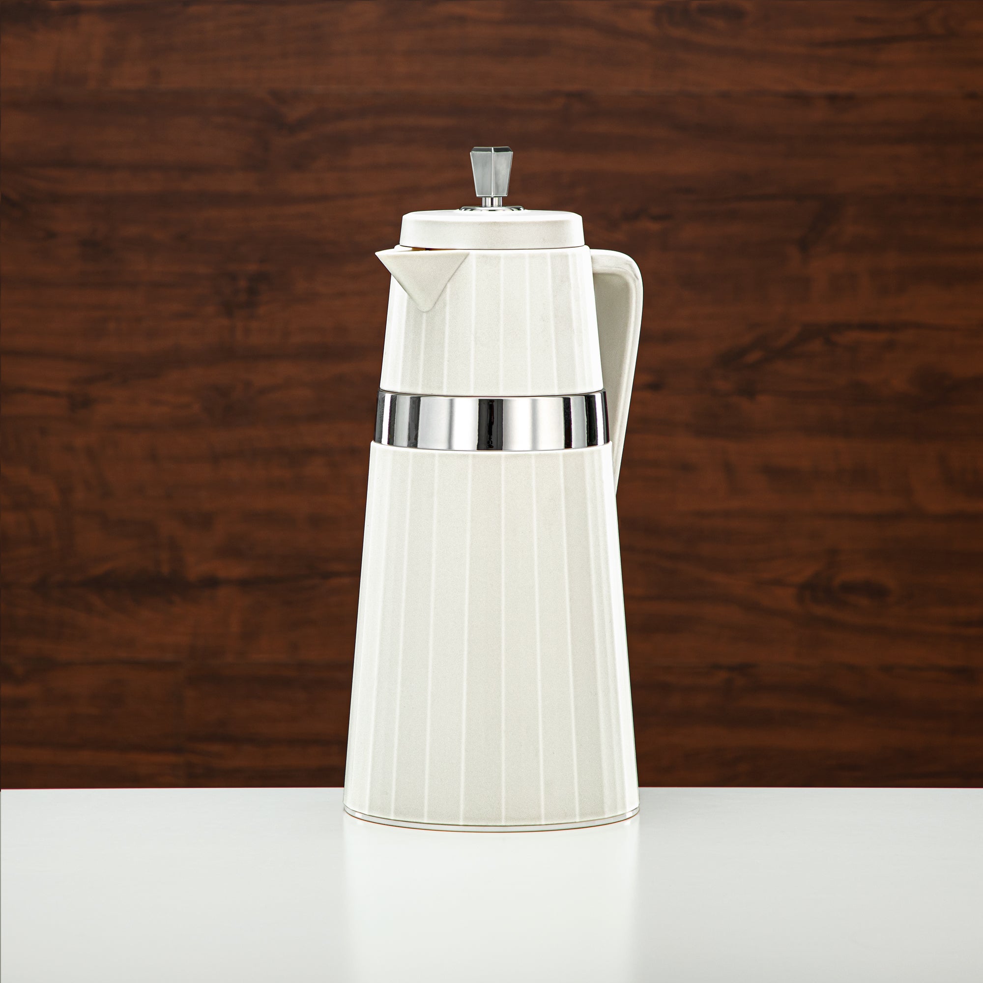 Almarjan 2 Pieces Vacuum Flask Set Ivory & Silver - C77-IC