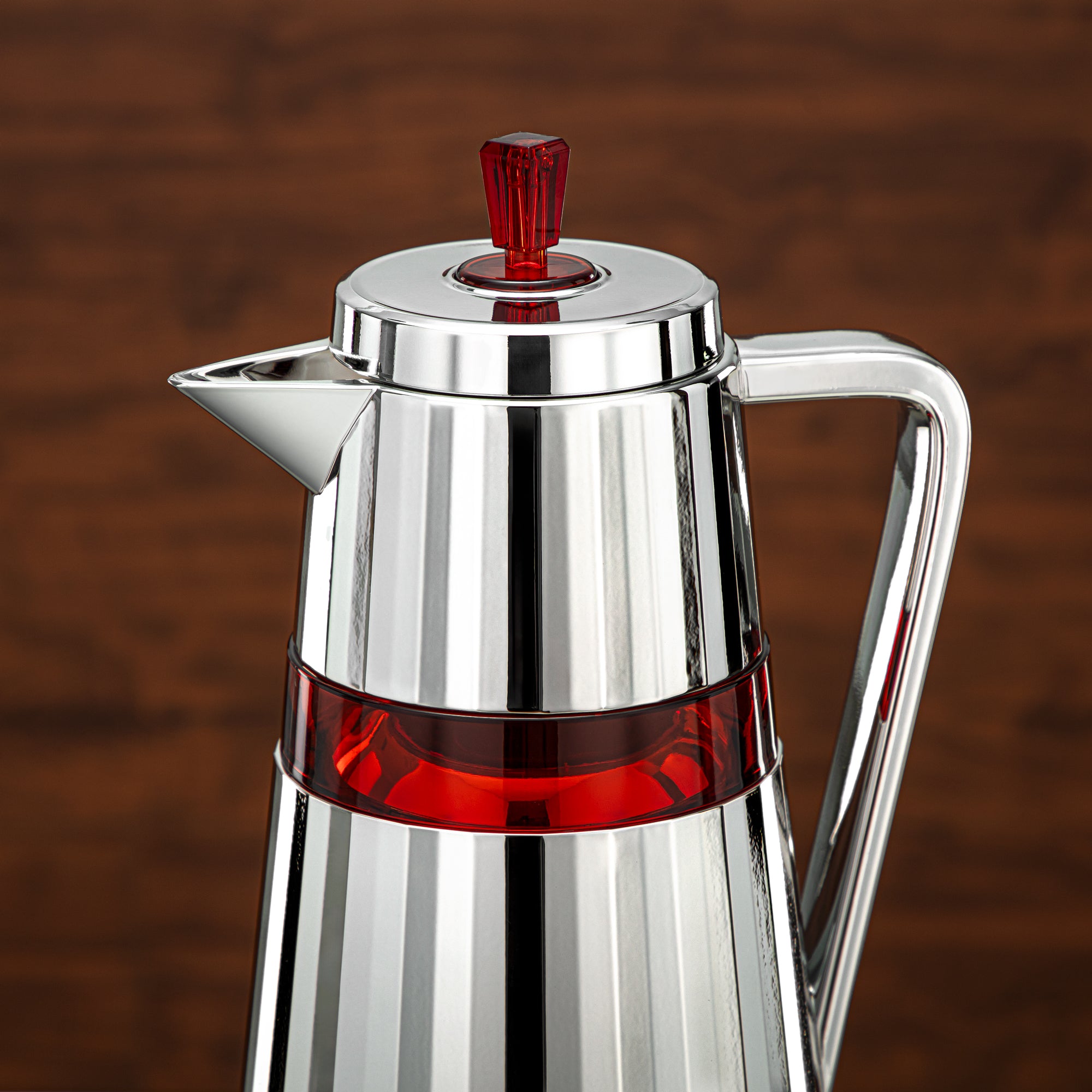 Almarjan 2 Pieces Vacuum Flask Set Silver & Red - C77-SCAM