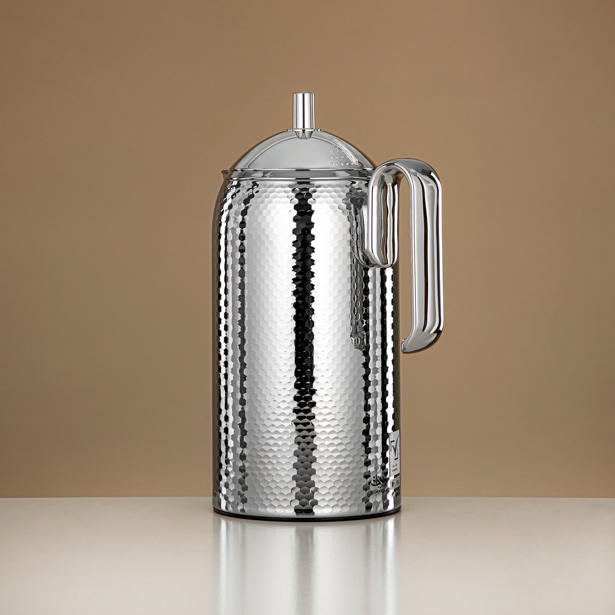 ترمس المرمجان بجسم معدني مطروق مع زجاج تعبئة 1 لتر (CHA-HC-100S) – ترمس أنيق للشاي والقهوة