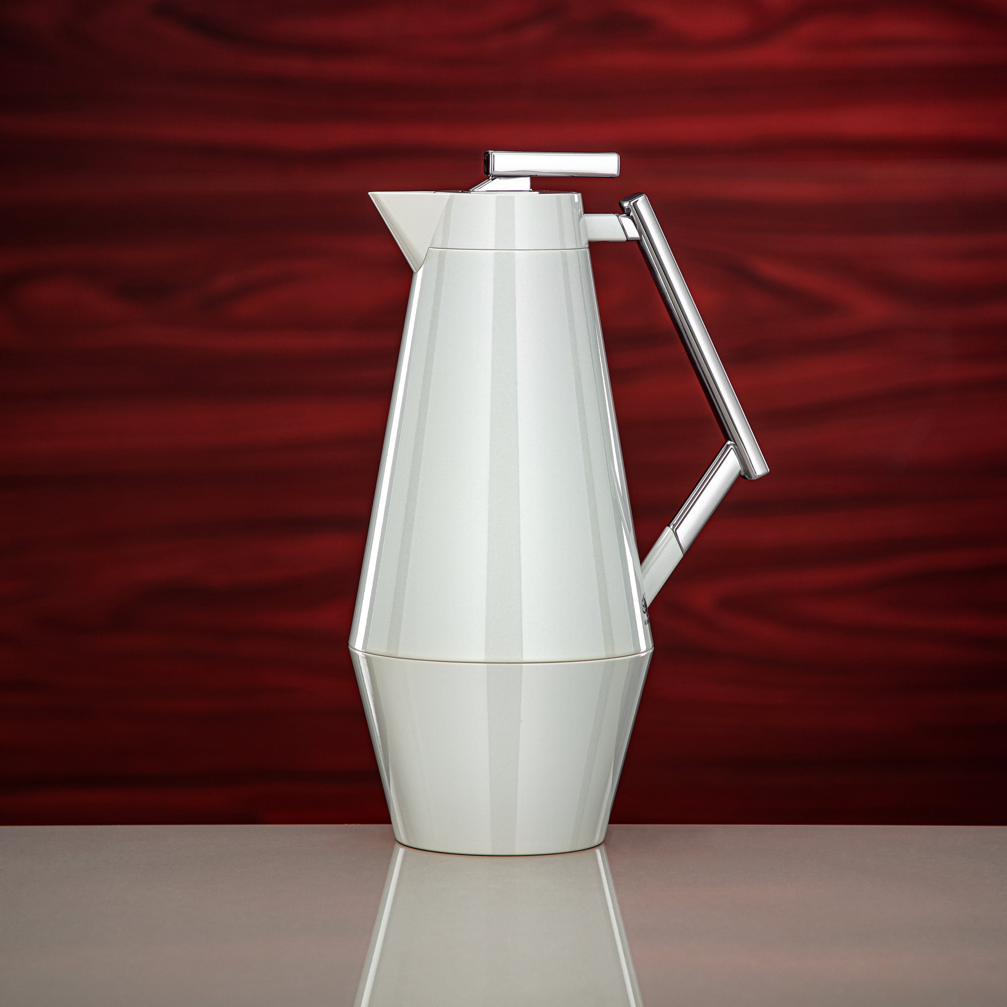 Almarjan Vacuum Flask Set 0.7L & 1L Pearl White & Silver