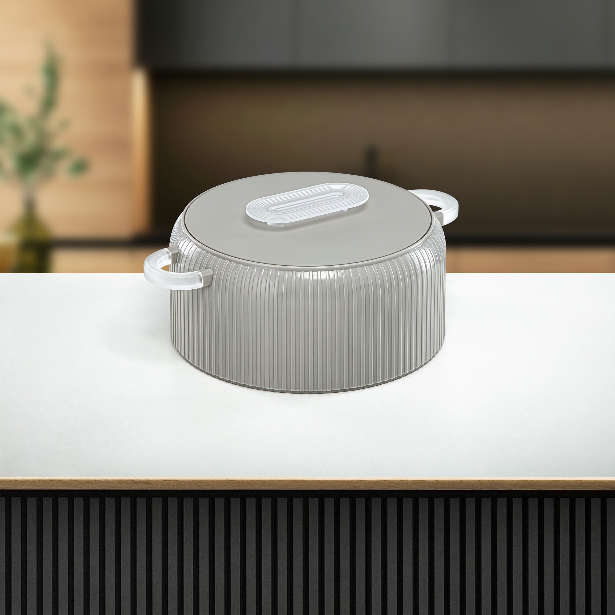 ألمرجان حرارات بلاستيك، مجموعة من 3 قطع، رمادي فاتح وثلجي، 2000 مل + 4000 مل + 6500 مل (EK-200/400/650 MSG/FA) أدوات تقديم رمضان