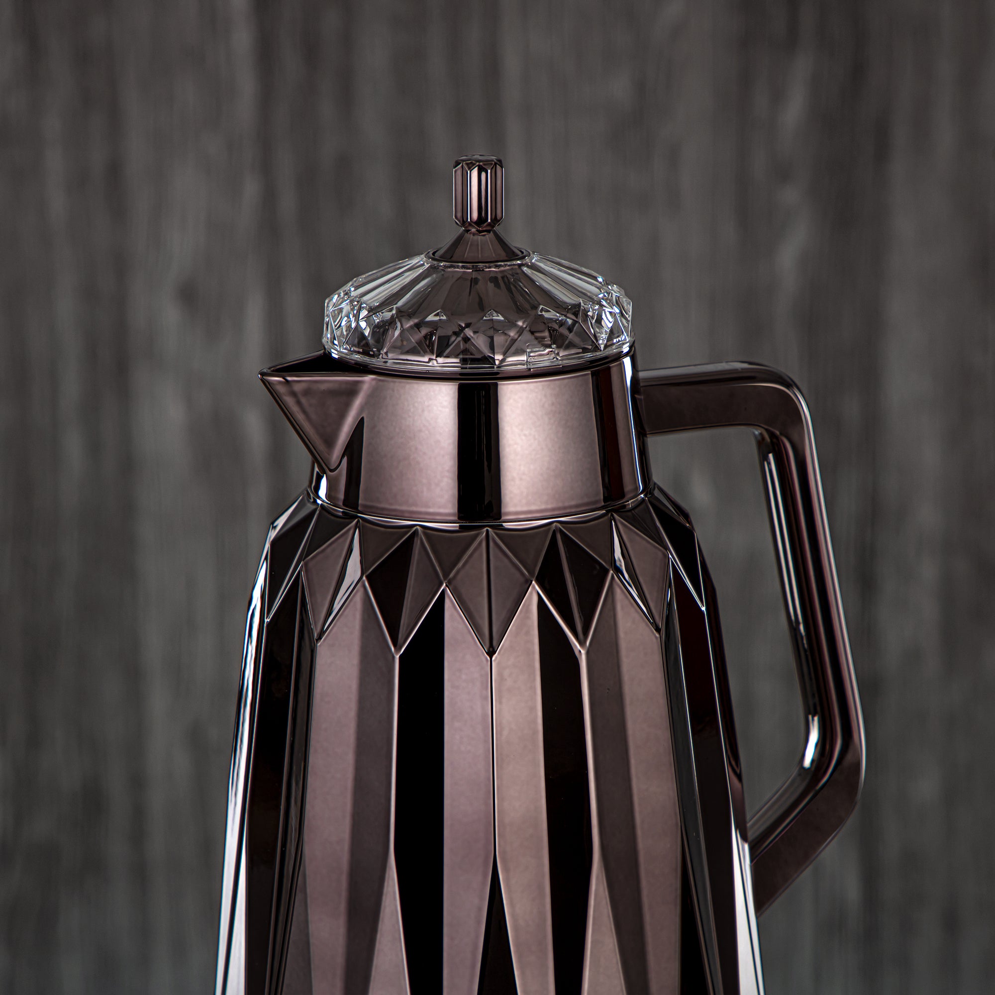 ألمرجان طقم ترامس - 1 لتر + 1 لتر، ABS، أسود مسدس، تشطيب مرآة | FG209AB-100 GGR