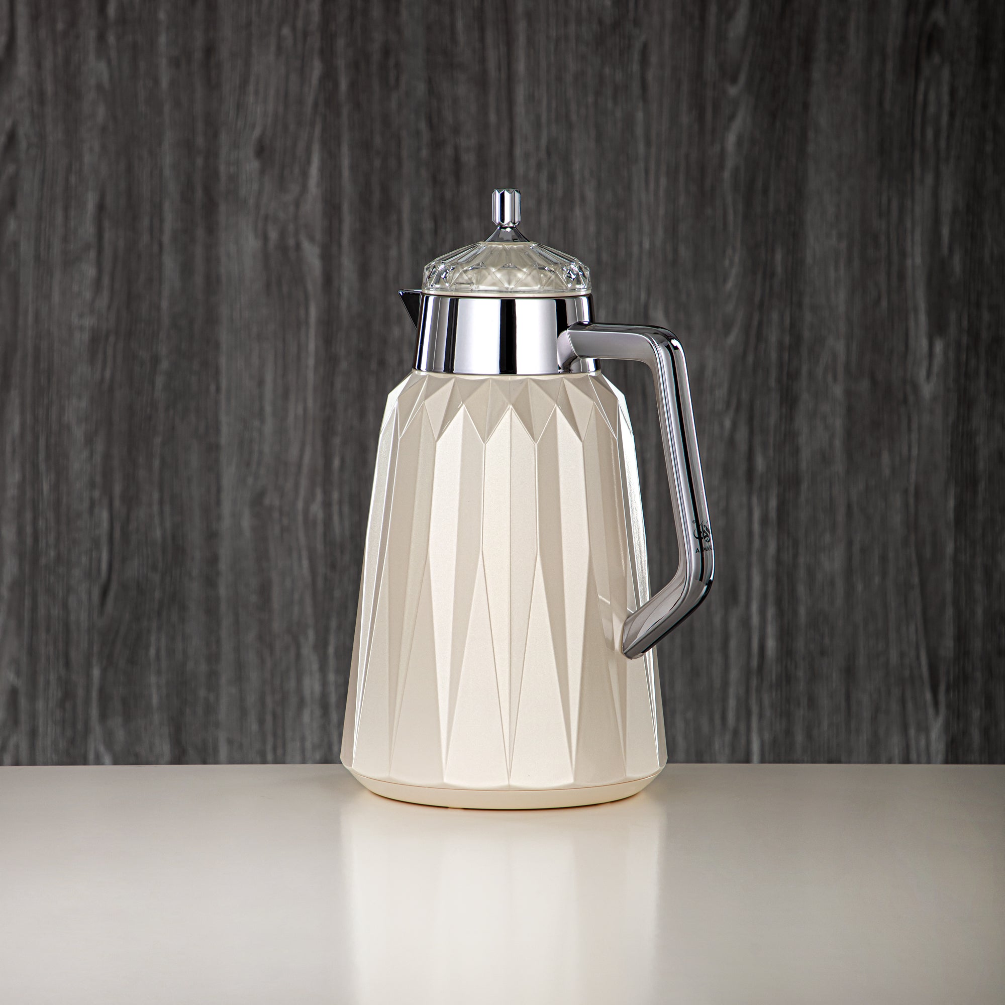 ألمرجان طقم ترامس - 1 لتر + 1 لتر، ABS، أبيض لؤلؤي وفضي، تشطيب مرآة | FG209AB-100 PW/C