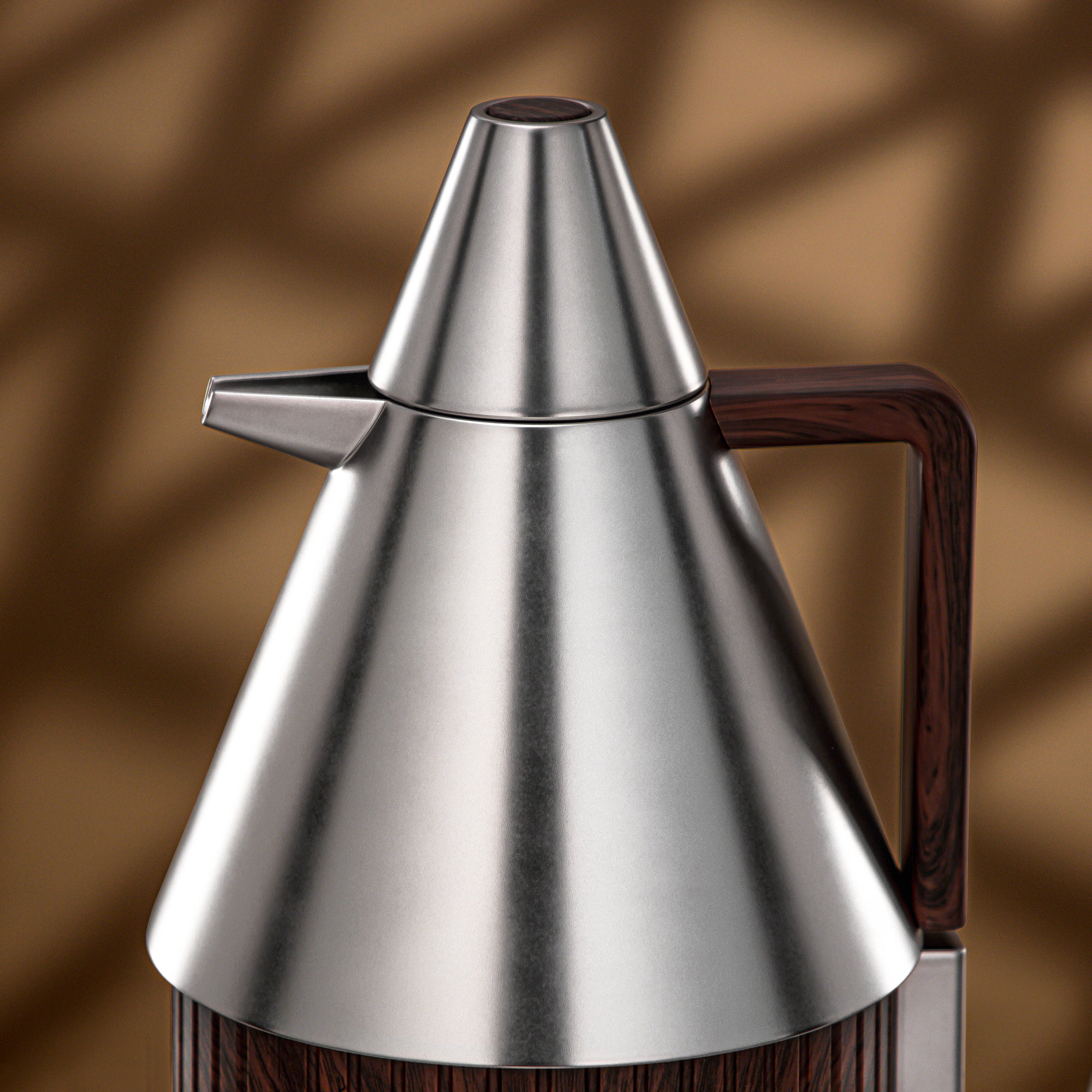 Almarjan Vacuum Flask Set 1L + 1L Matt Nickel & Dark Wood