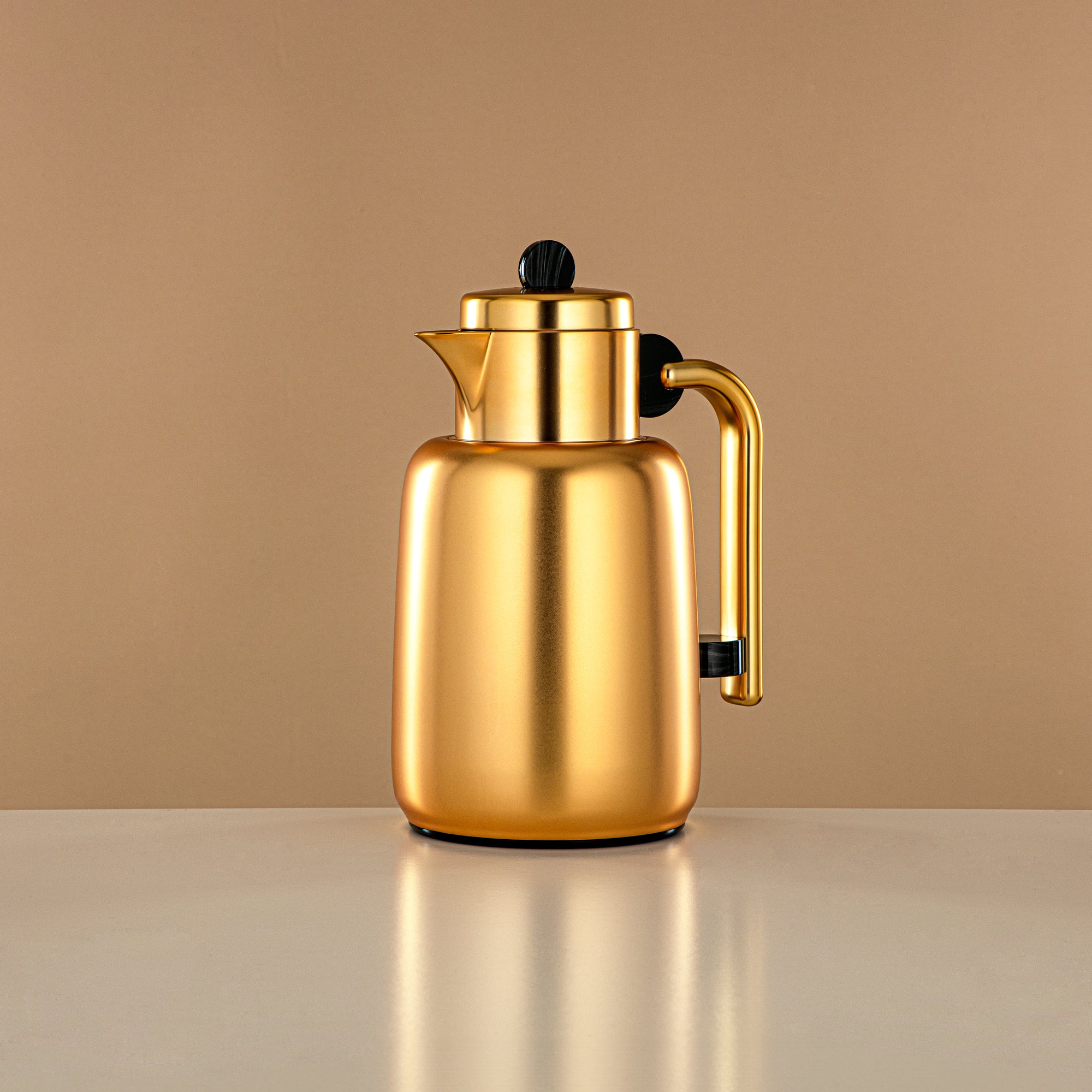 ألمرجان طقم ترامس - 0.7 لتر + 1 لتر، ذهب مات وأسود/رخام أخضر (FG808-070/100 GM/MG) - لتقديم الشاي والقهوة