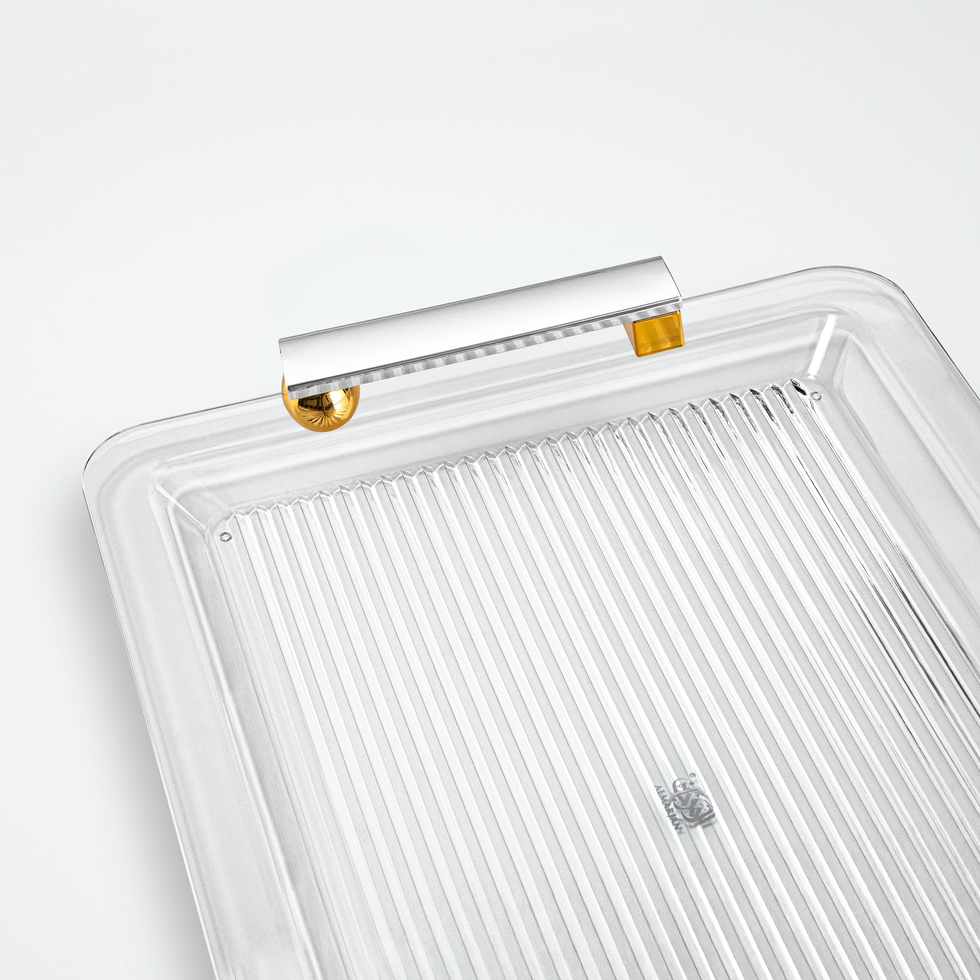 Almarjan Serving Tray 50cm Silver & Gold