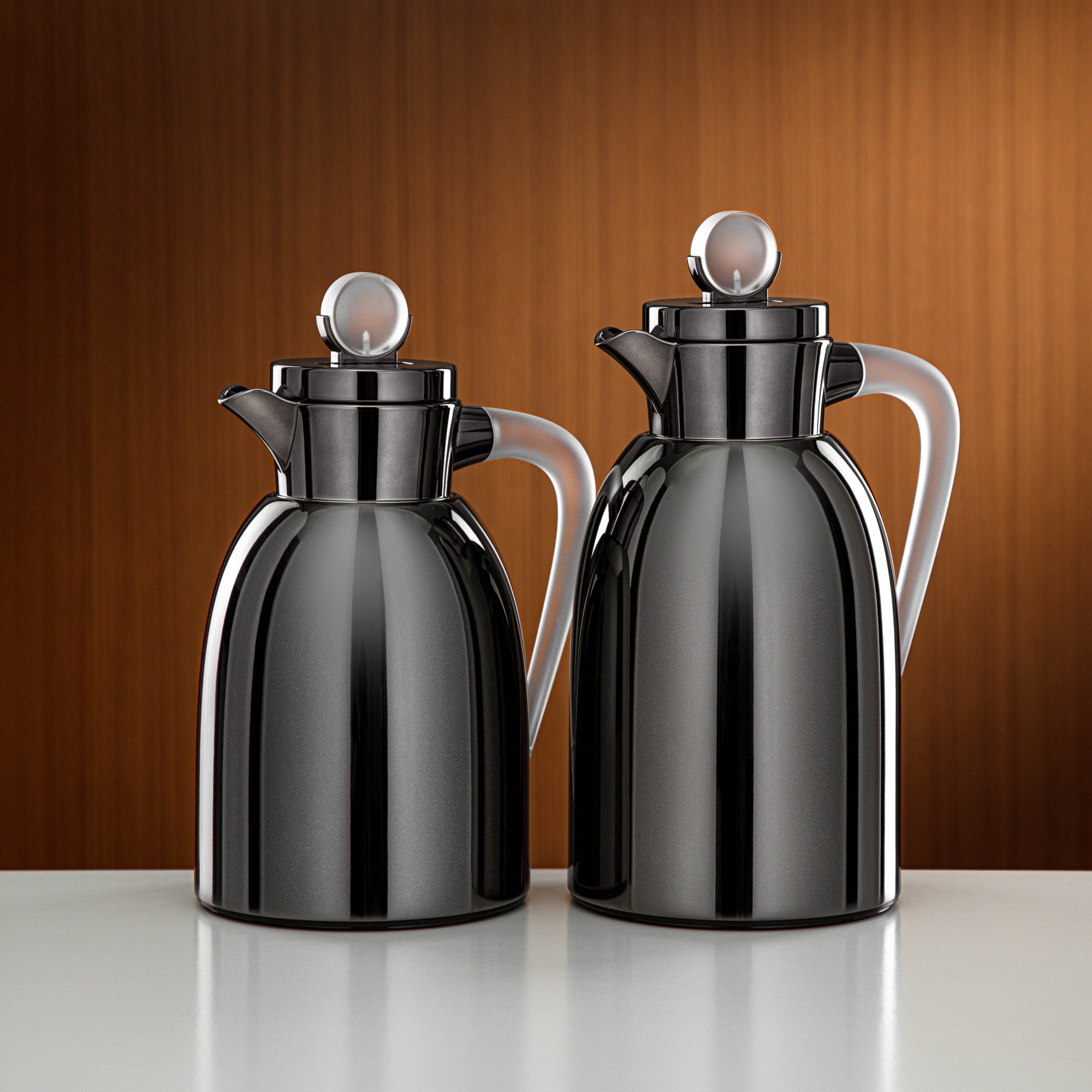 طقم ترامس المرجان قطعتان باللون الأسود الداكن والثلجي