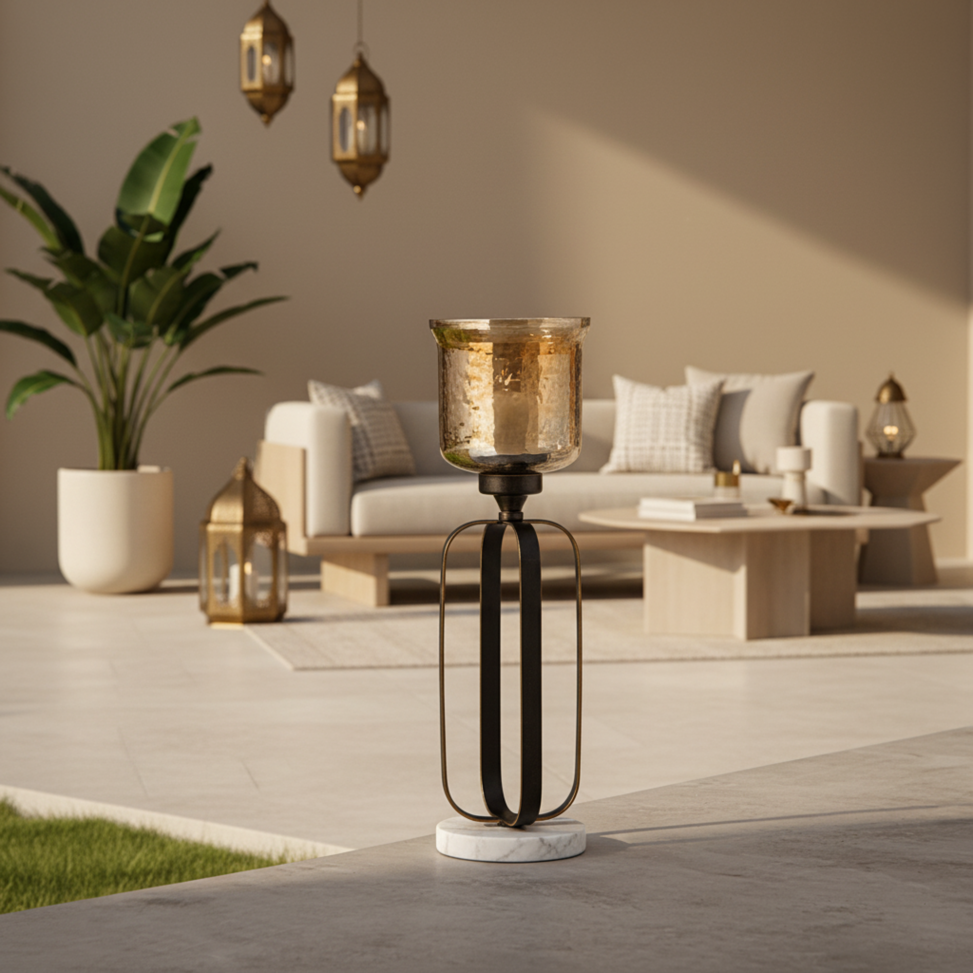 حامل شموع المرجان 37 سم برونزي داكن