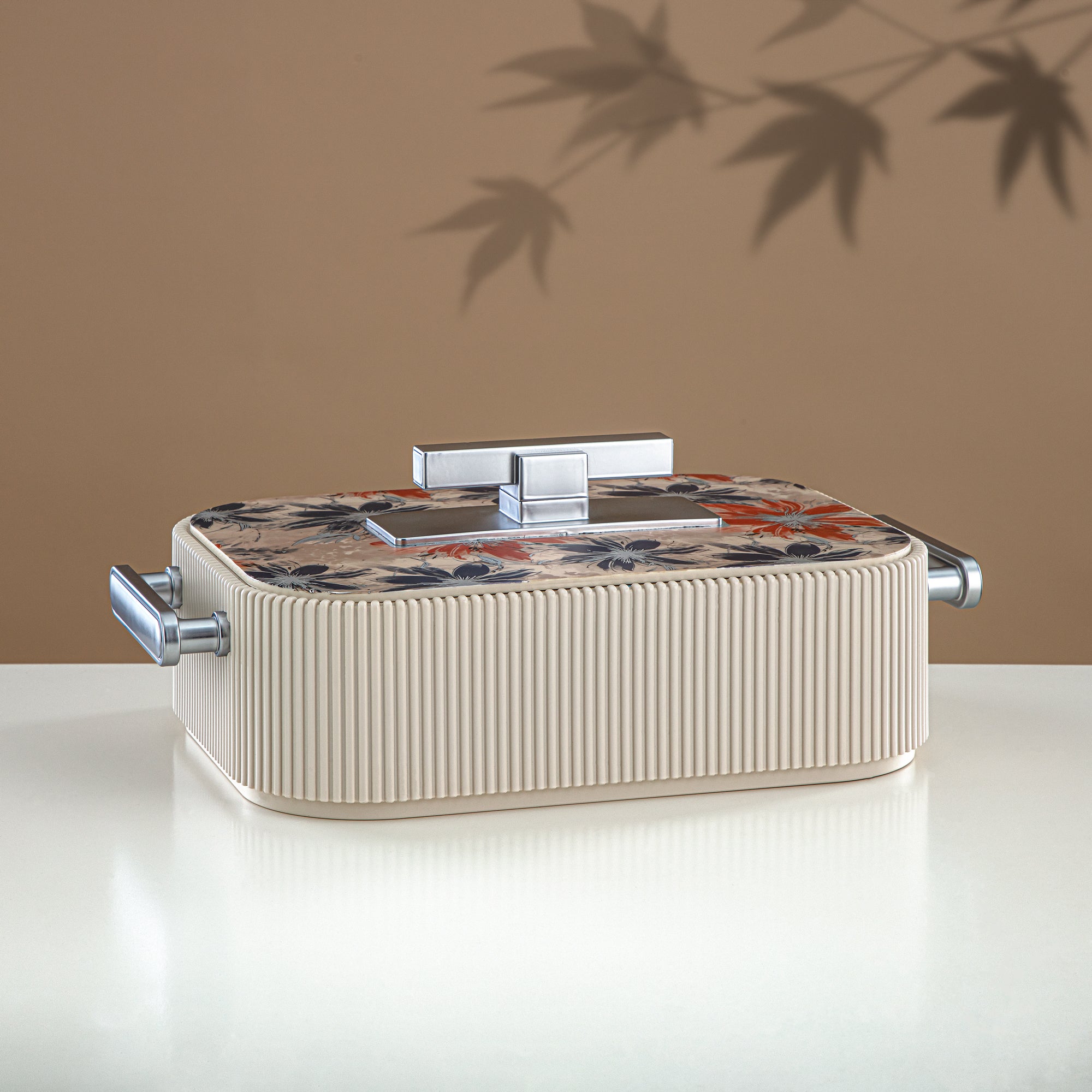 حرارات المرجان ABS، 3000 مل، بيج مزهر وفضي مطفي (HP06-300SP-AZ05S) - تقديم أنيق