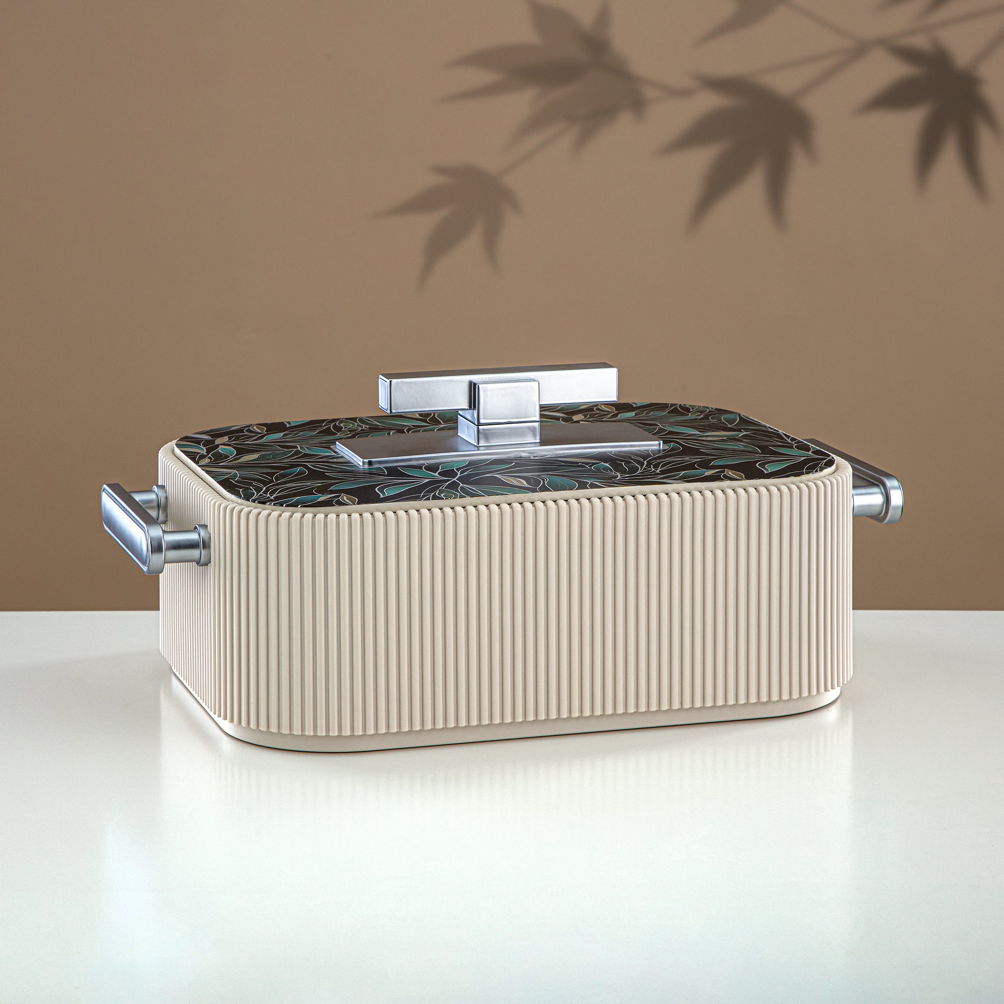 حرارات المرجان ABS، 4000 مل، بيج مزهر وفضي مطفي (HP06-400SP-AZ03S) - تقديم أنيق