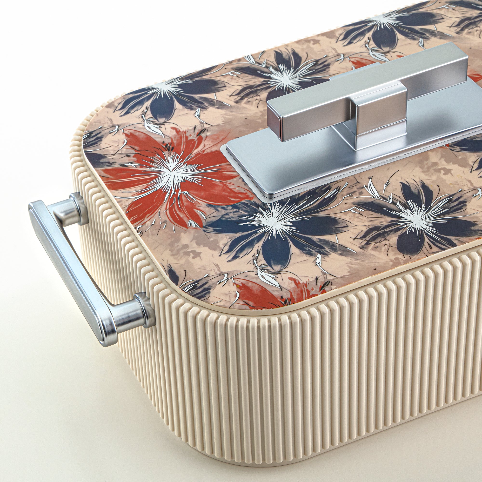 حرارات المرجان سعة ABS،  4000 مل، بيج مزهر وفضي مطفي (HP06-400SP-AZ05S) - تقديم أنيق