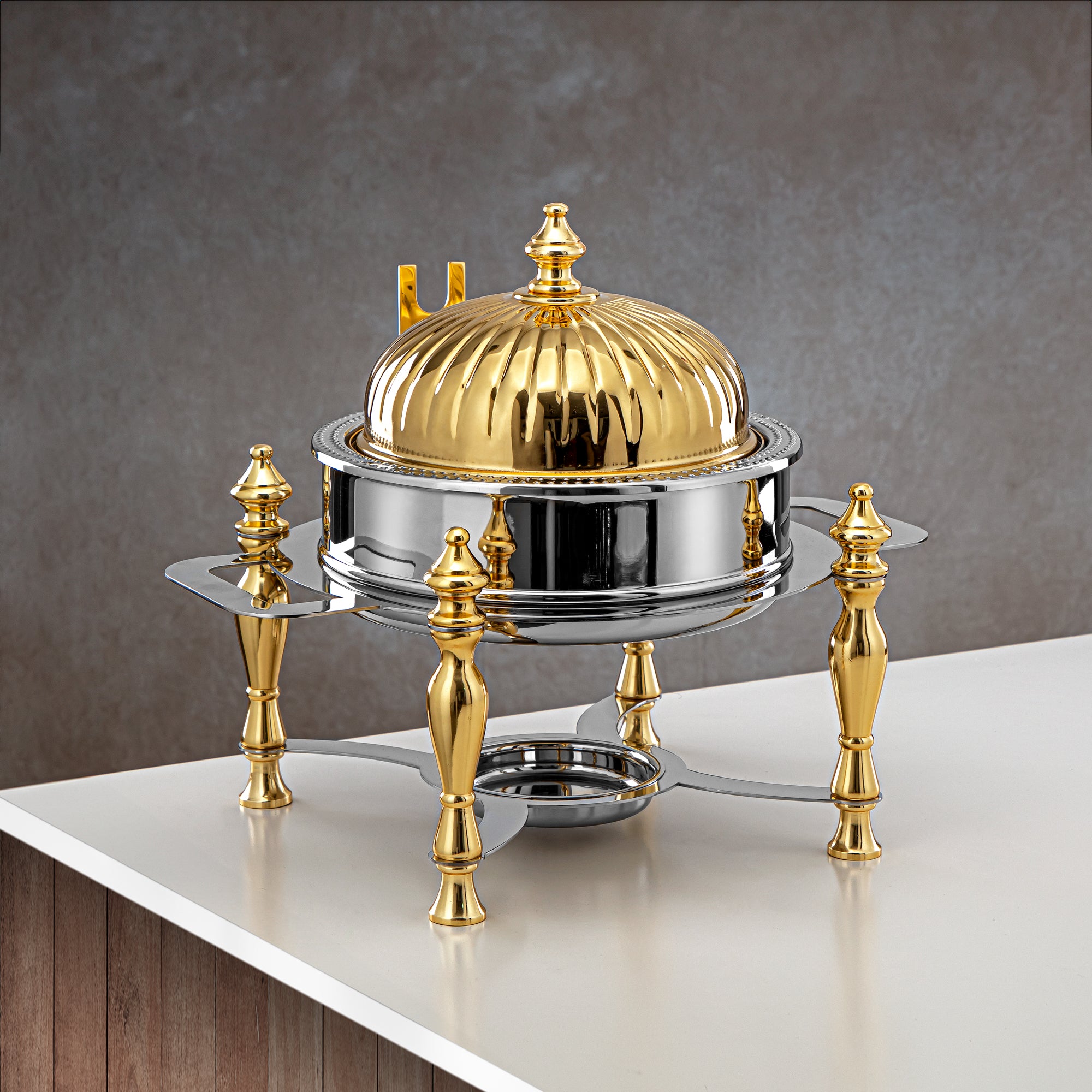 Almarjan 1 Part Chaffing Dish Silver & Gold - MD-0423 B