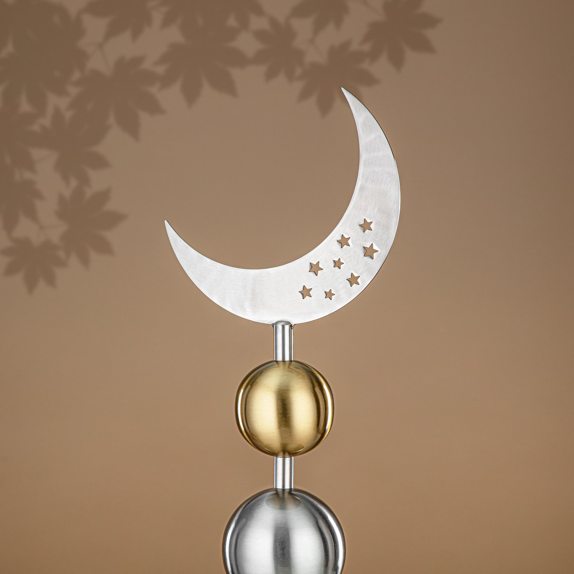 زينة طاولة المرجان ستانلس ستيل، 49 سم، فضي مطفي وذهبي (MD-3012) - زينة رمضان
