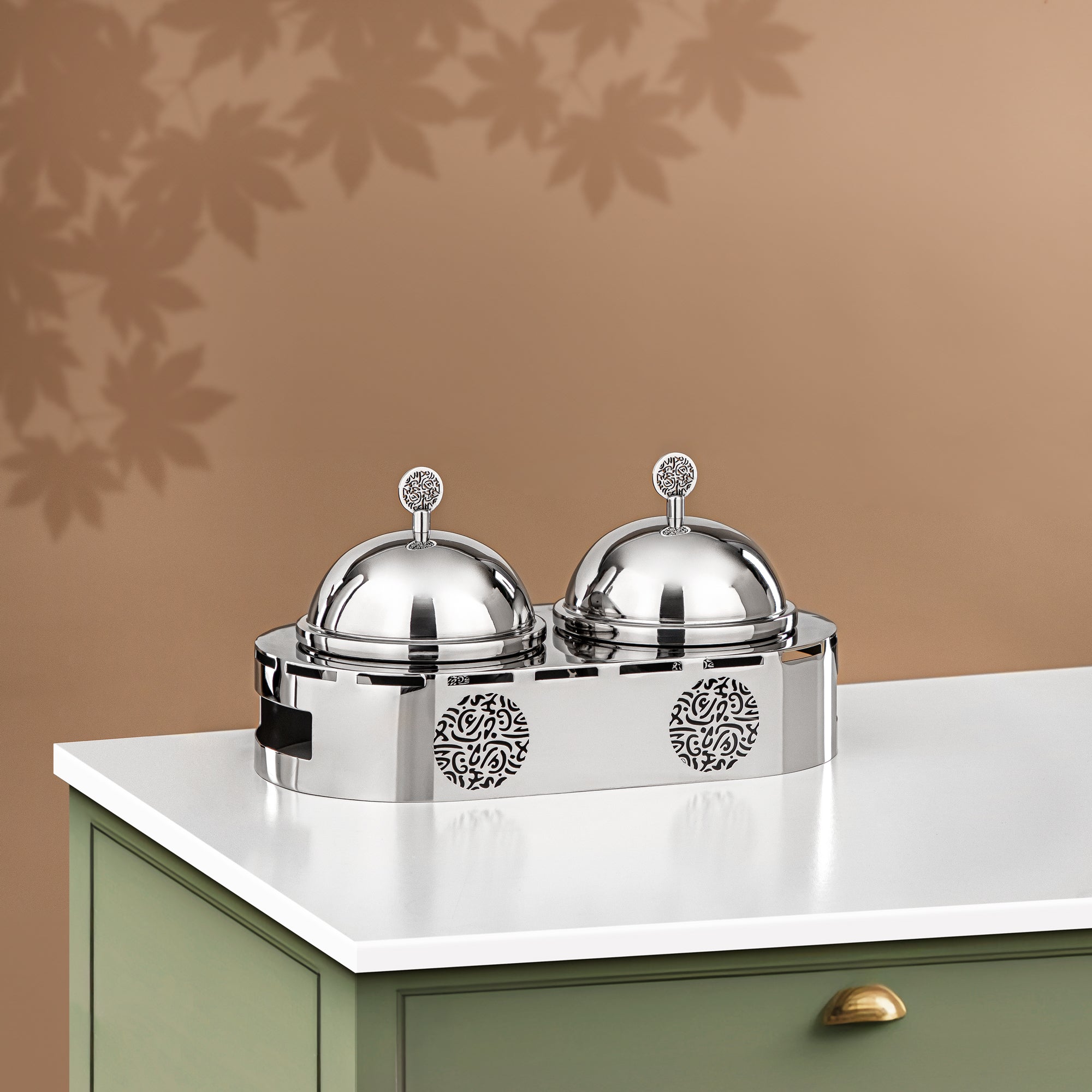 Almarjan 2 Part Candy Set Stainless Steel Silver (MD-3020) - Stylish Serveware