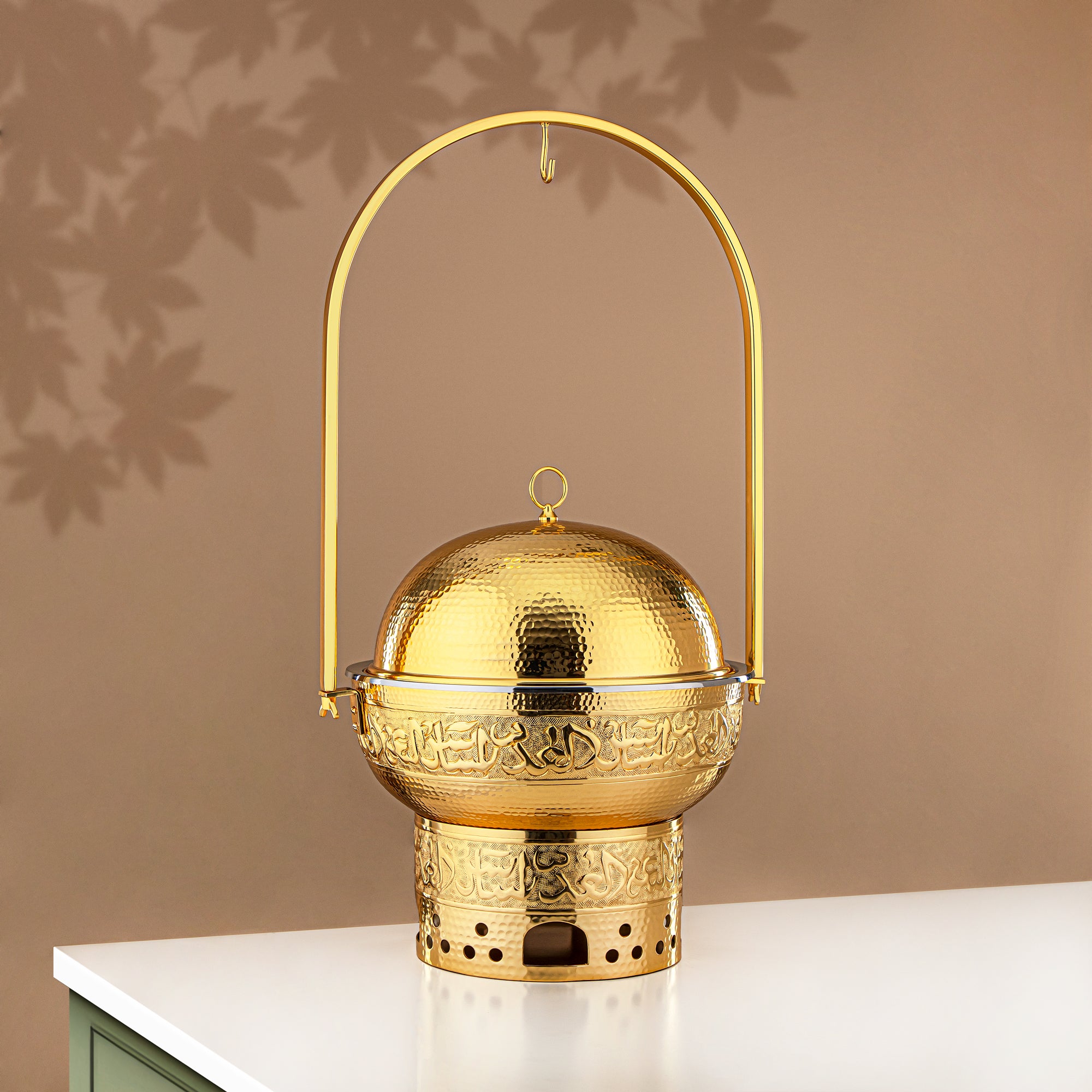 طبق شافينغ ألمرجان ستانلس ستيل 7 لتر ذهبى (MD-3040) - أدوات تقديم أنيقة