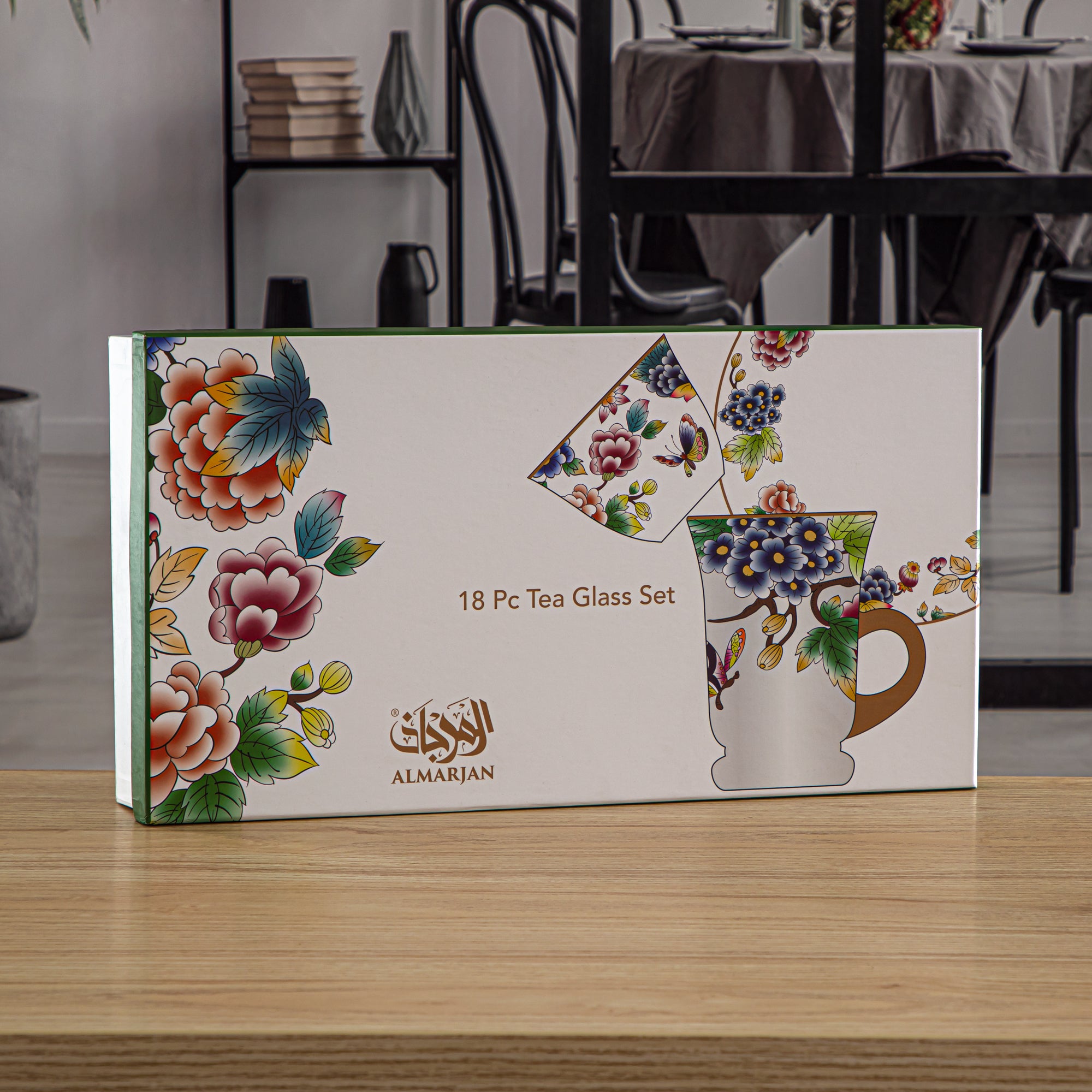 Almarjan 18 Pieces Fonon Collection Tea And Cawa Cup Set - 2070