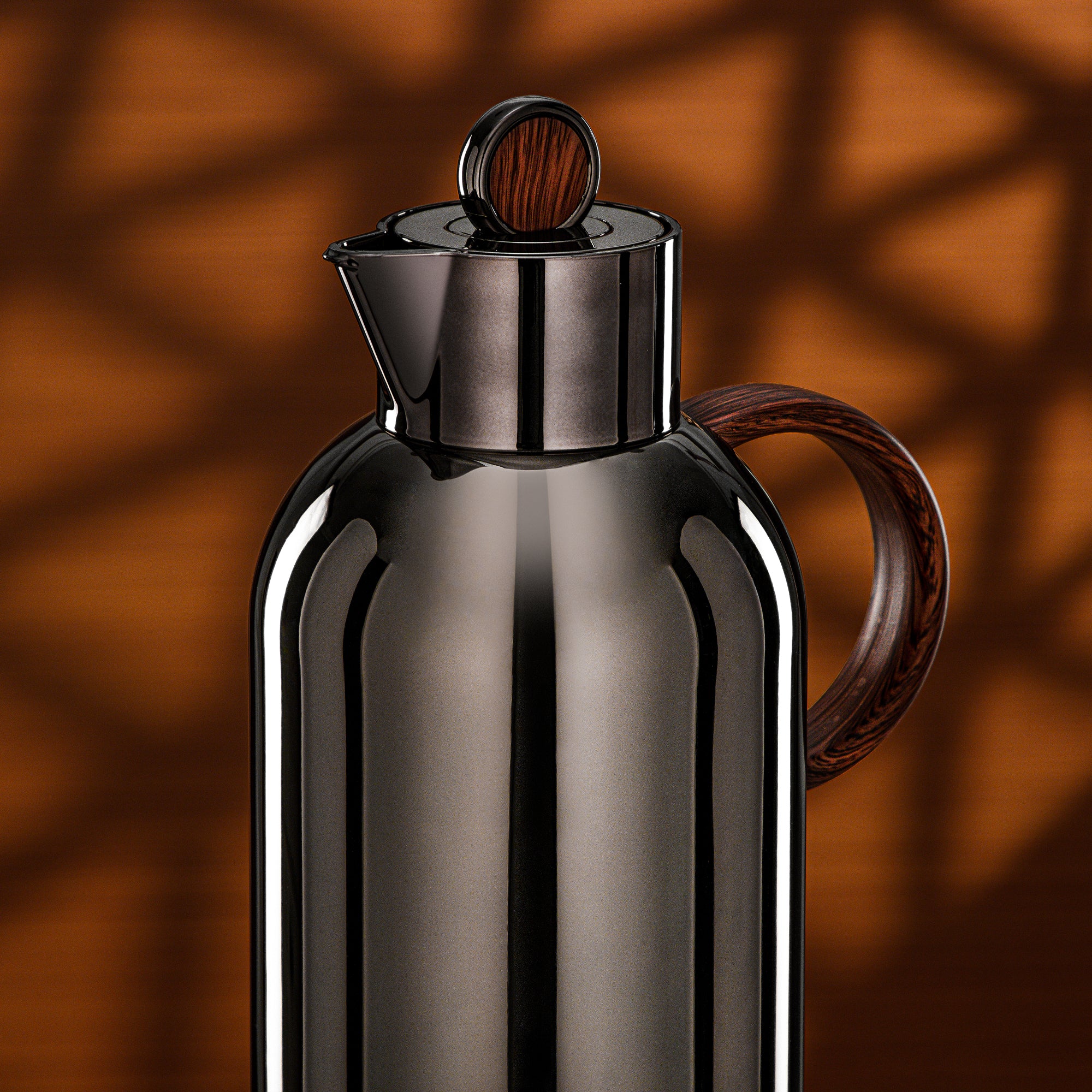 طقم ترامس المرجان 1 لتر + 1 لتر نيكل أسود وخشب داكن