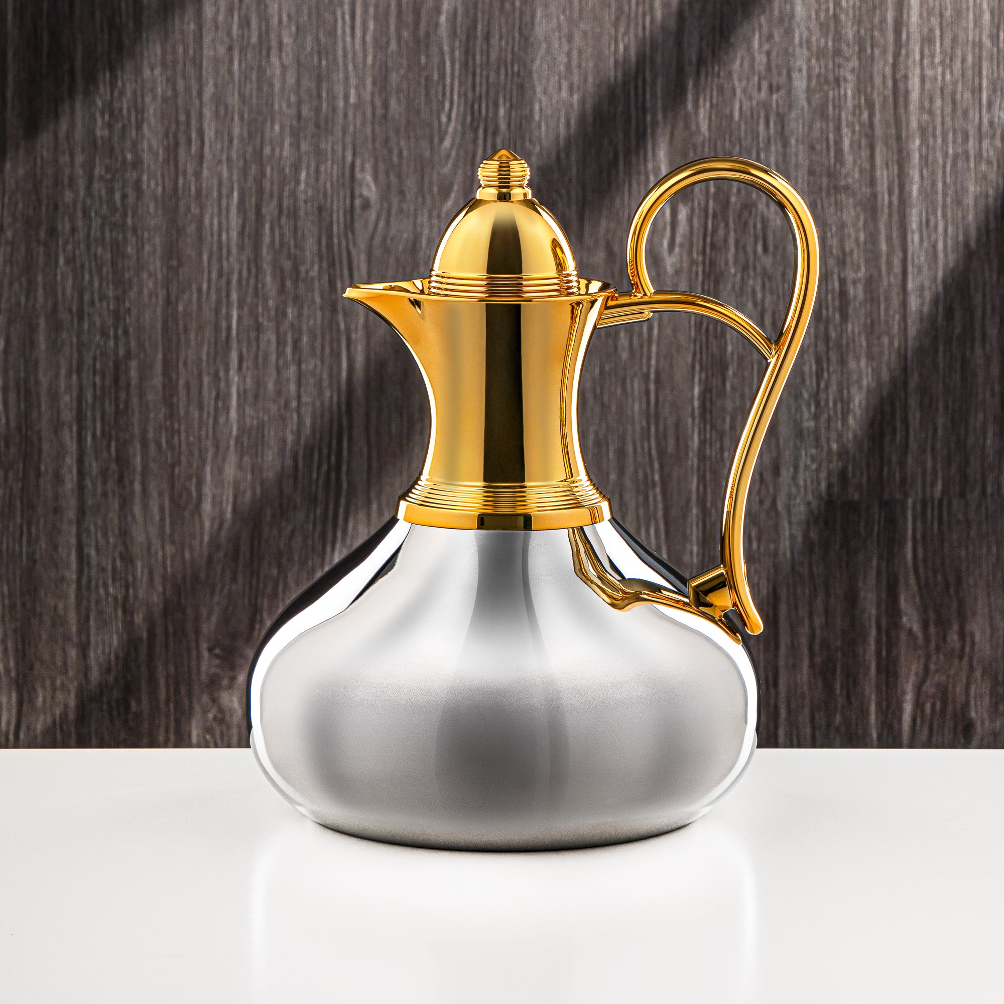 Almarjan 1 Liter Stainless Steel Vacuum Flask Gold & Silver - SS-Queen-10T G/S