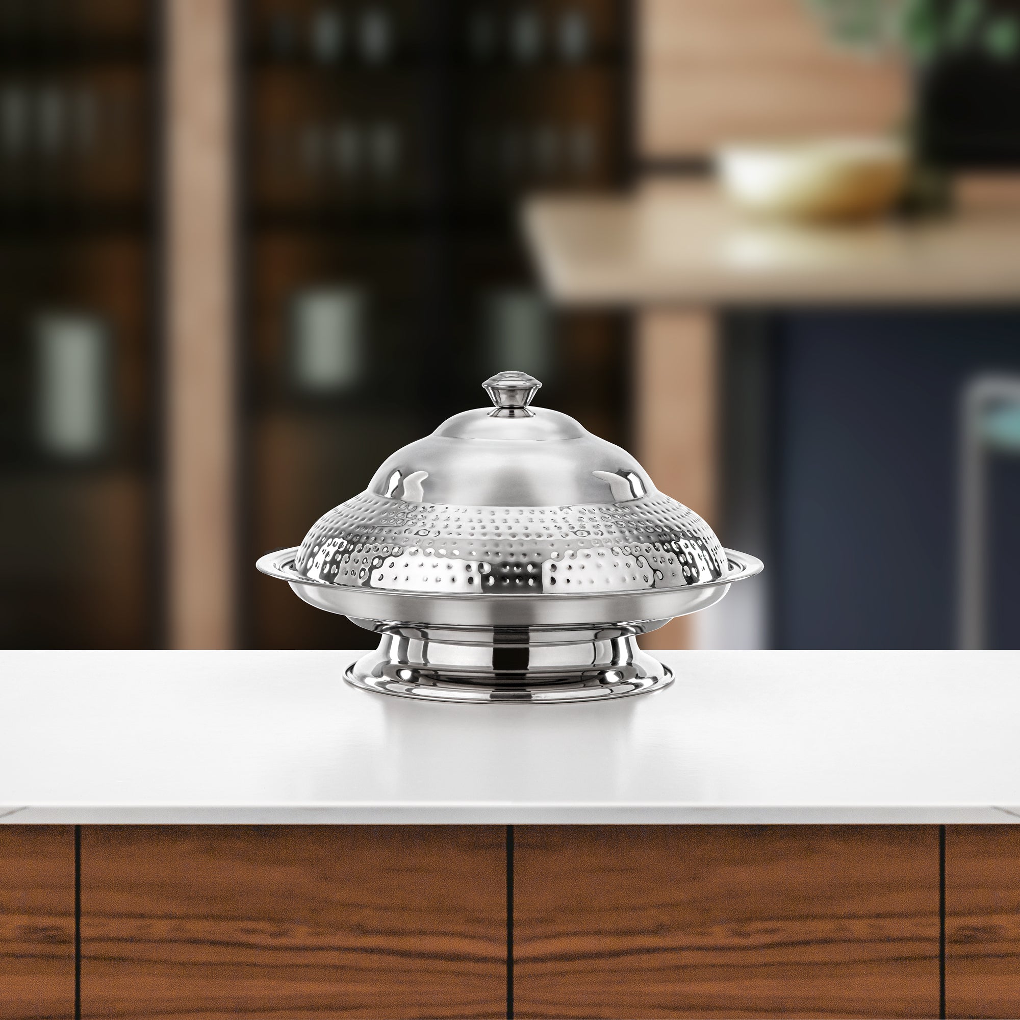 صينية المرجان كوزي 40 سم فضي (H25M20)