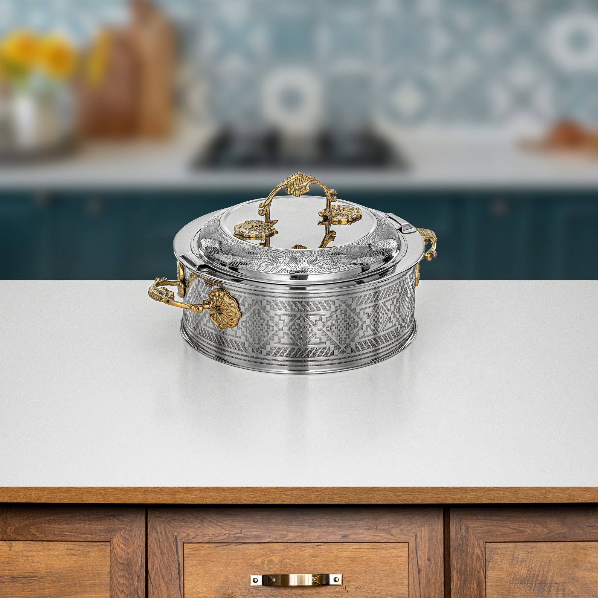 Almarjan Hot Pot 25cm Silver & Gold – Areej Collection