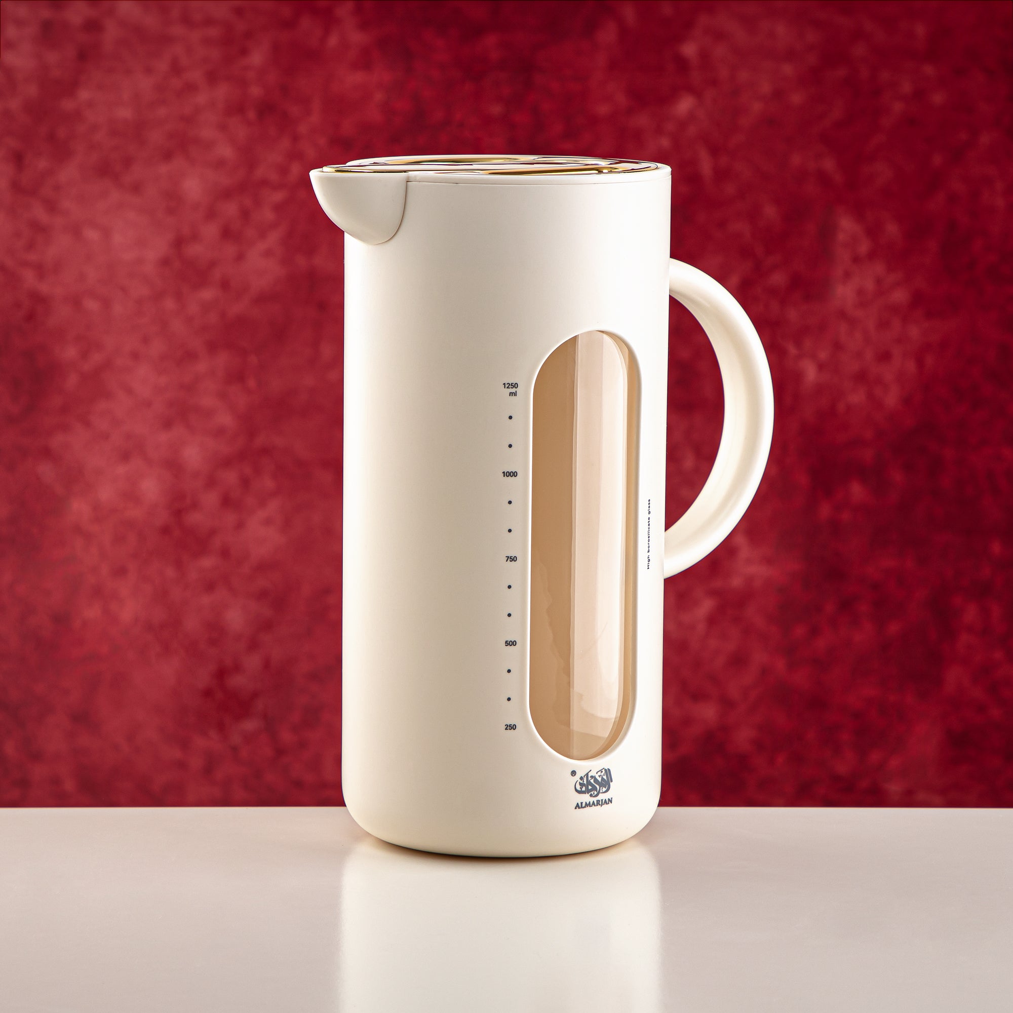 المرجان 1.6 لتر إبريق زجاجي بوروسيليكات عاجي - UKC15-160 MIV