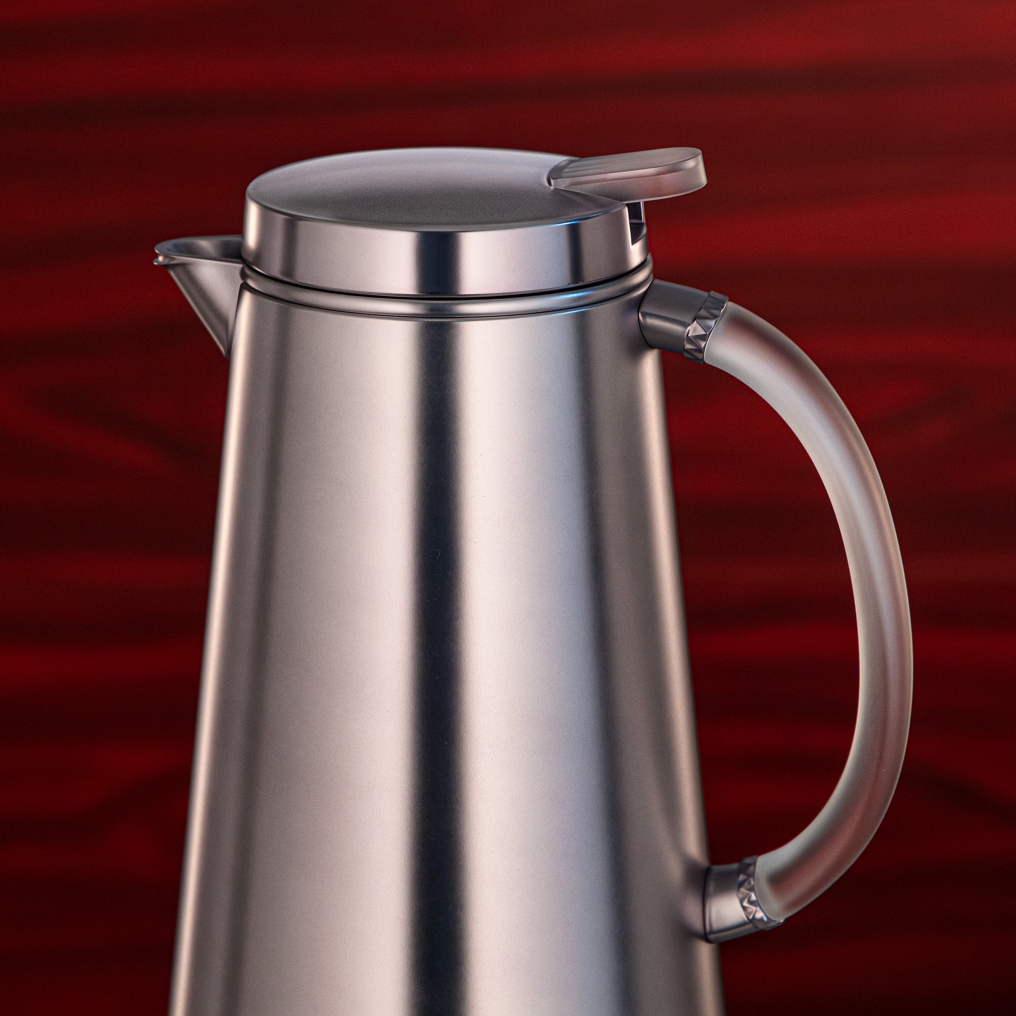 المرجان ترمس Metal 1 Liter Matt Silver with Frost Handle (VOP-1000 E23Y15) – Elegant Serving | Ramadan & Gatherings