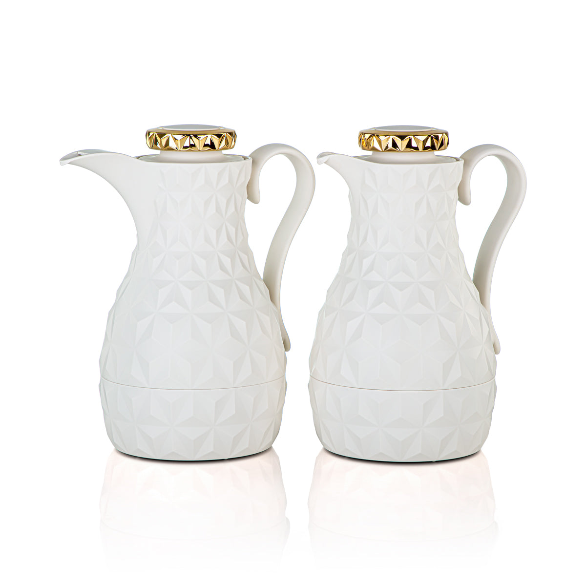 Almarjan 2 Pieces Vacuum Flask Set Matt Ivory & Gold - 2C124AB-100 MIV/G