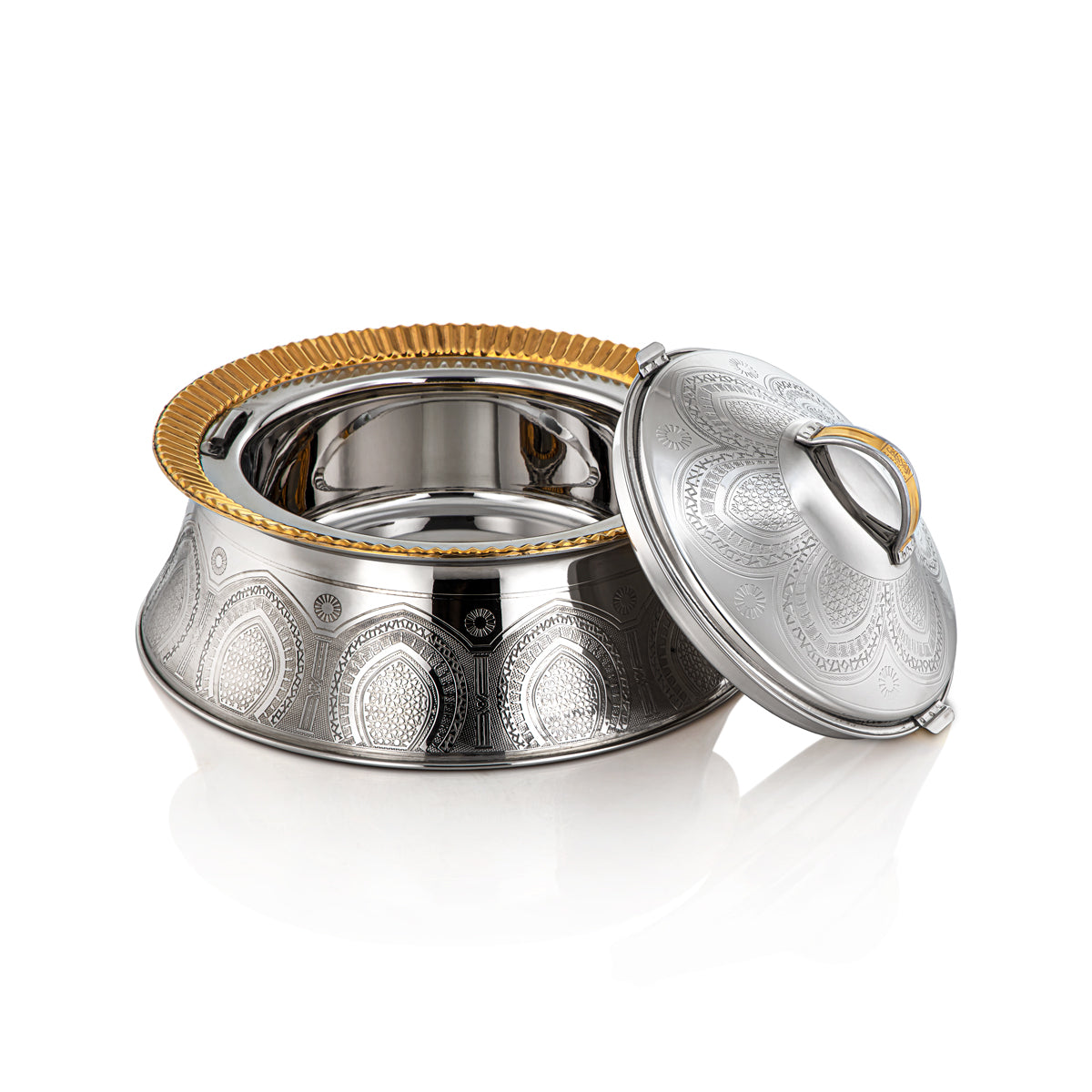 حرارة المرجان 25 سم ستينلس ستيل من تشكيلة أفراح فضي وذهبي - H22EPG1 - Lock