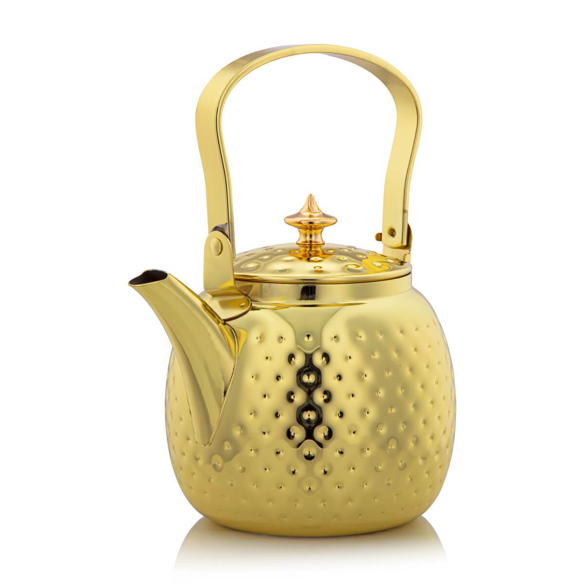 Almarjan 1.5 Liter Stainless Steel Hammered Tea Kettle Gold - STS0010621