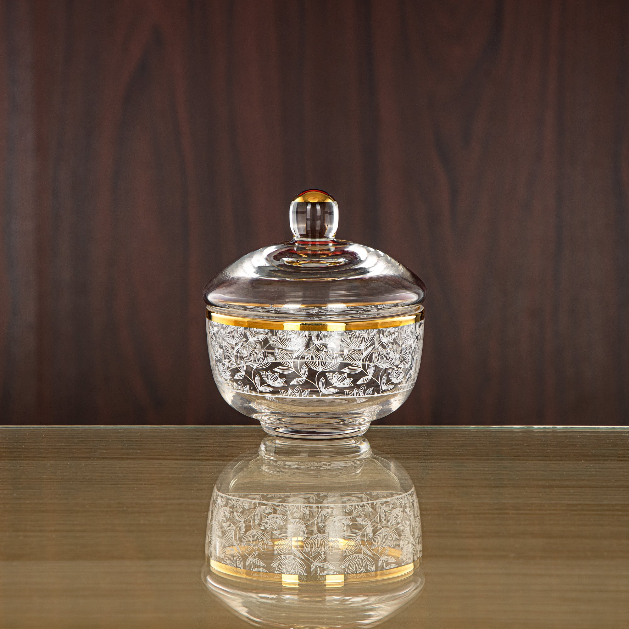 Almarjan 9.5 CM Glass Sugar Bowl - 0137T-SYE