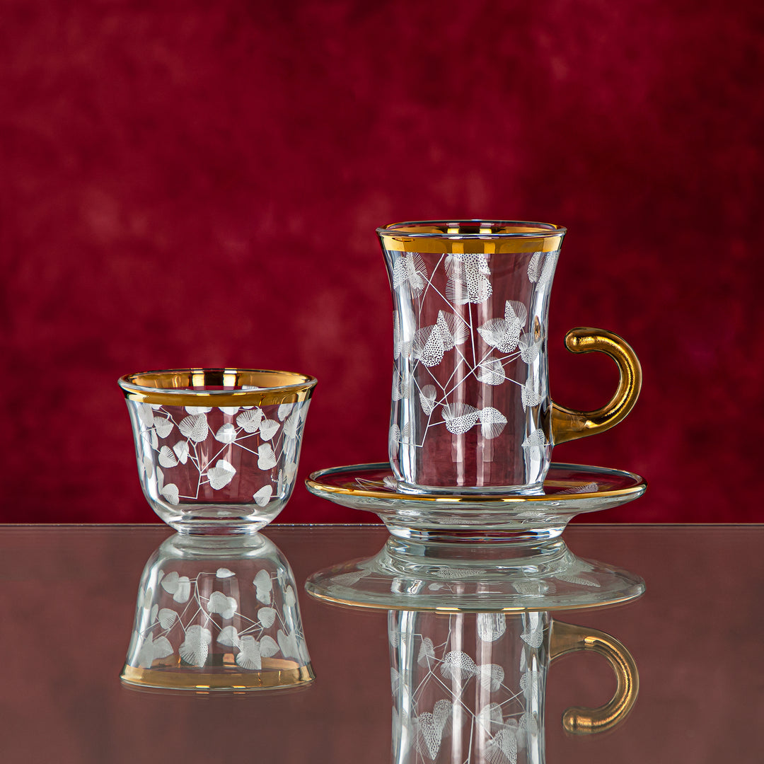 Almarjan 18 Pieces Glass Tea Set - 1043BJ-0001P-1013B-YLX