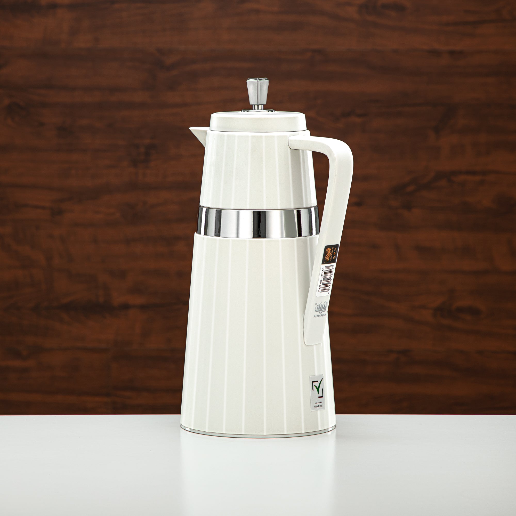 Almarjan 2 Pieces Vacuum Flask Set Ivory & Silver - C77-IC