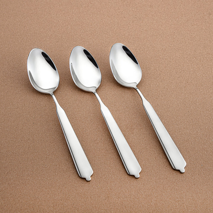 Almarjan 3-Piece Stainless Steel Dinner Spoon Set – Mirror Finish, Silver CUT1620029