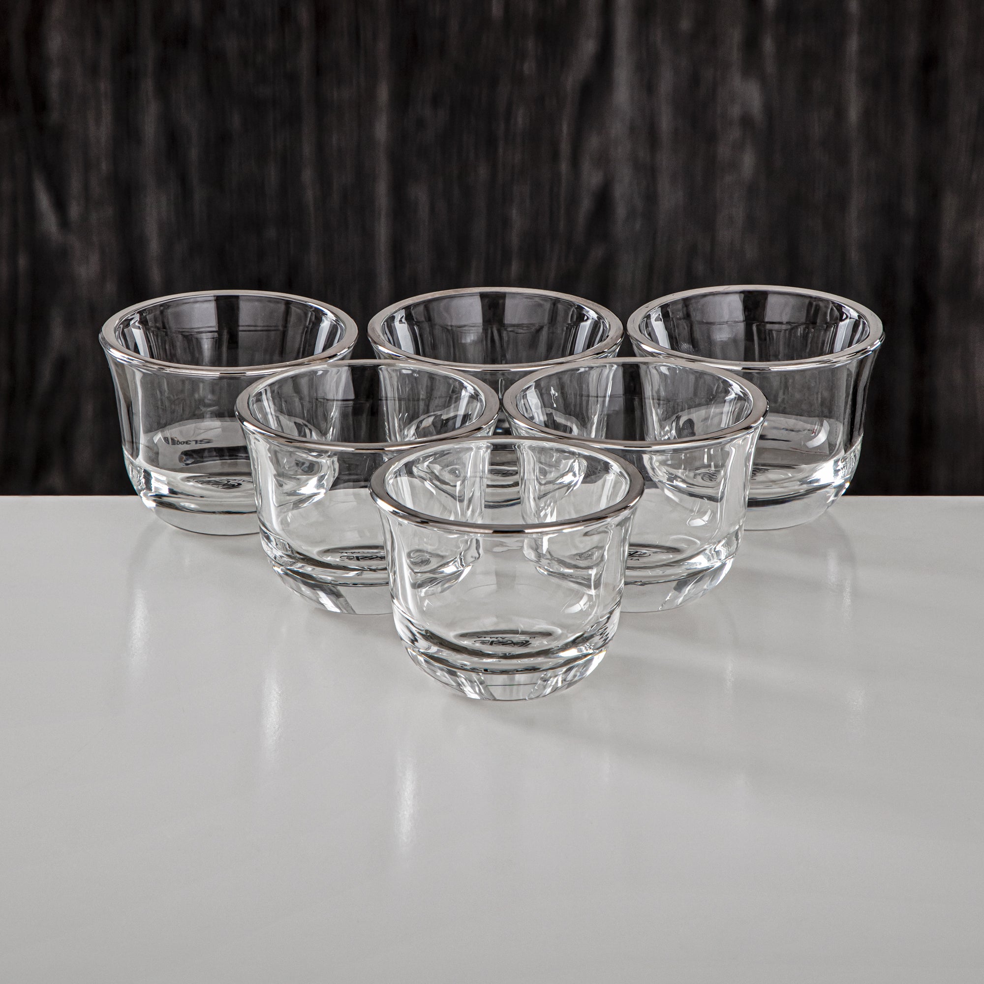 Almarjan 6 Pieces Borosilicate Glass Cawa Cup Set - FB803-6 Silver