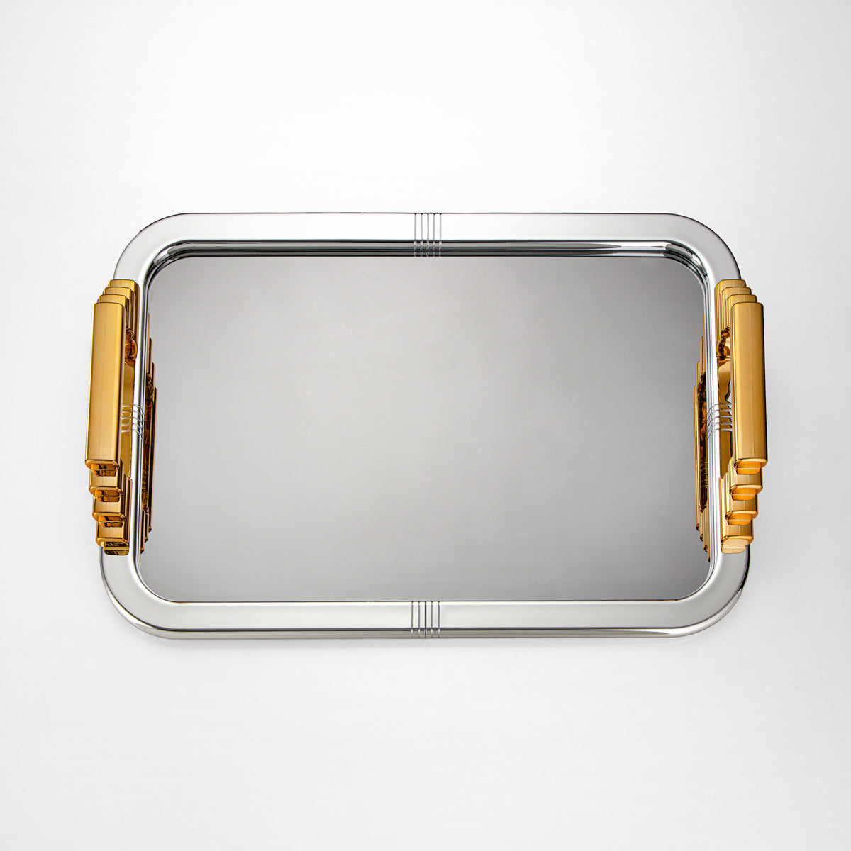 Almarjan Serving Tray 50 cm, Silver & Gold