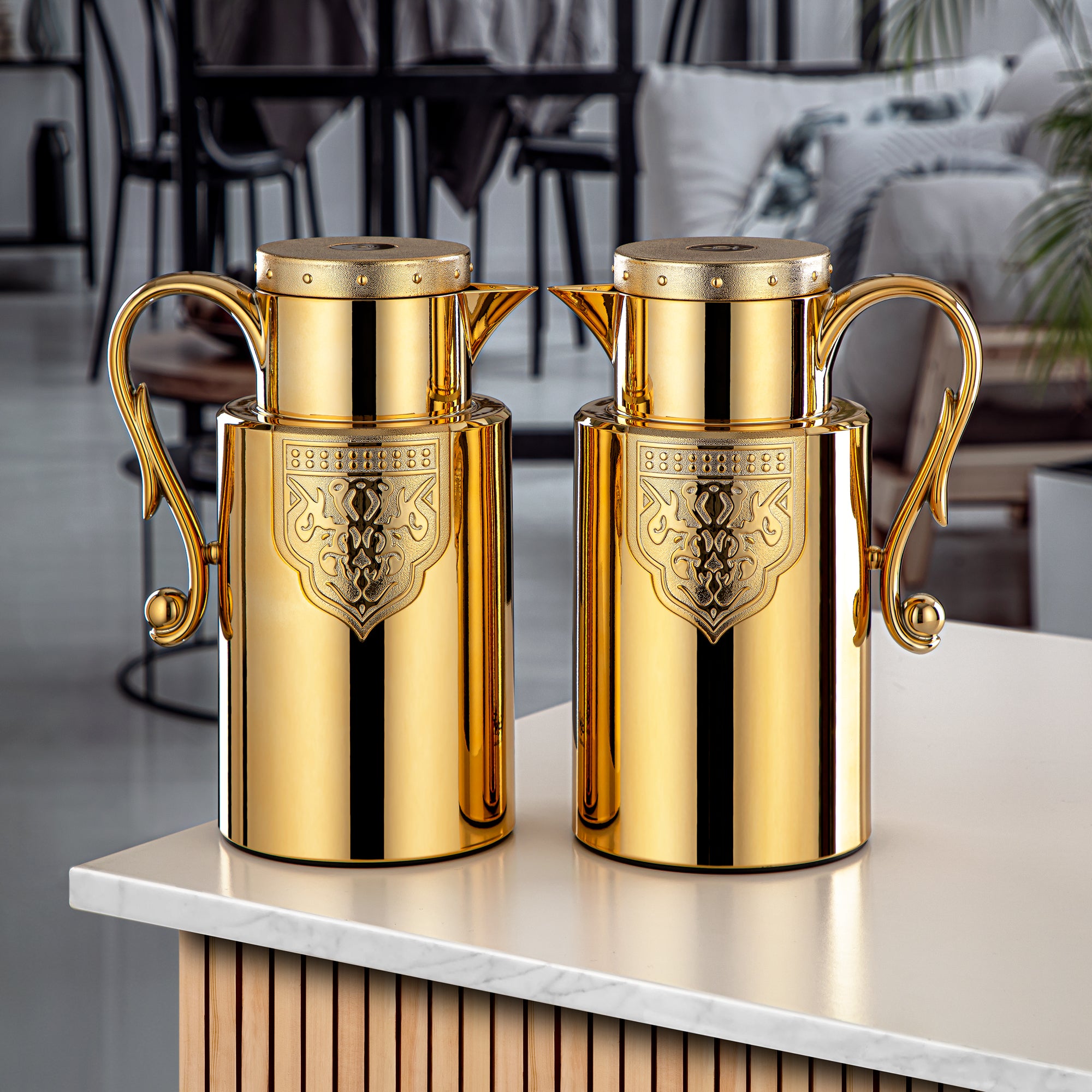 Almarjan 2 Pieces Vacuum Flask Set Gold - FG207 AB-100 ALL G