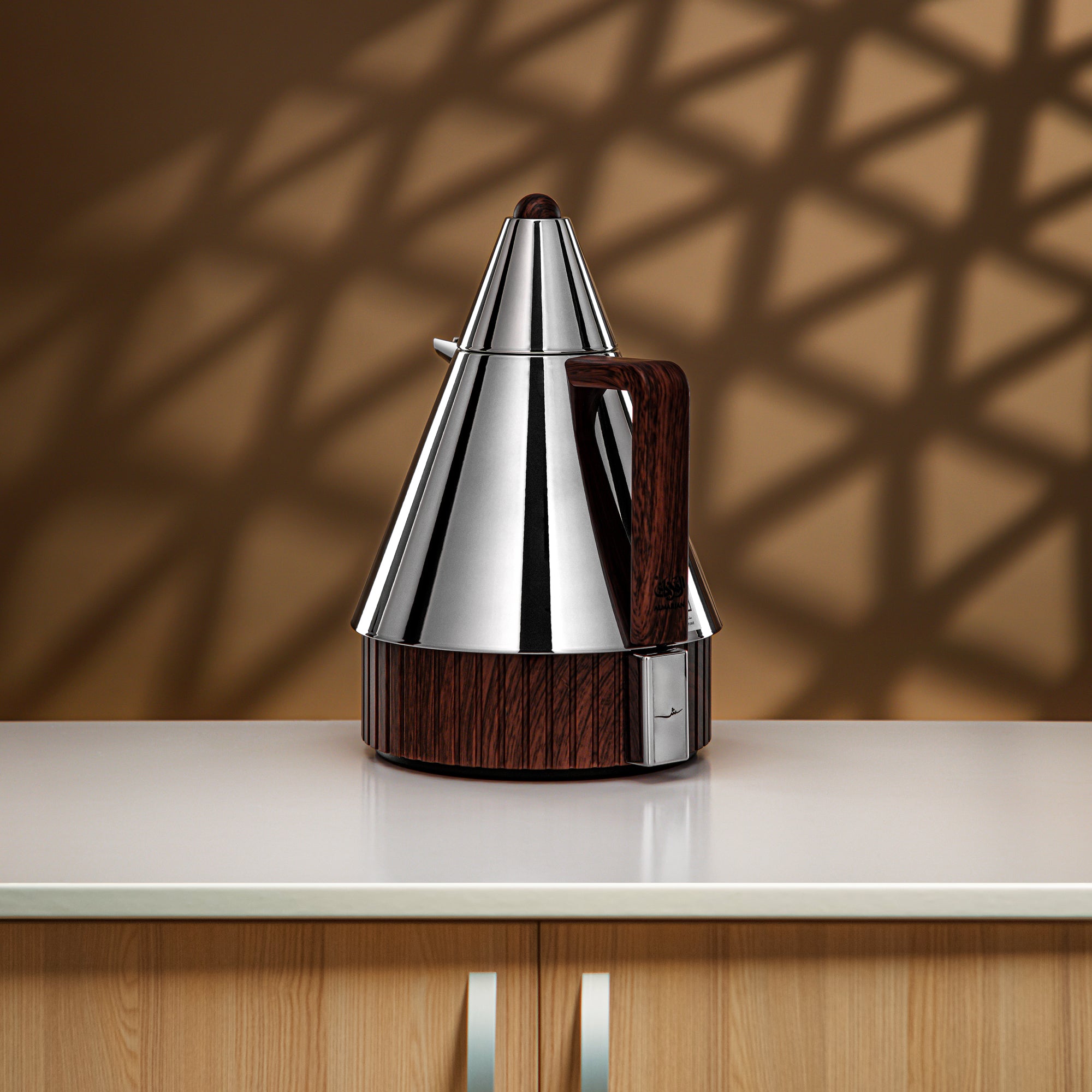 طقم ترامس المرجان 1 لتر + 1 لتر فضي وخشب داكن