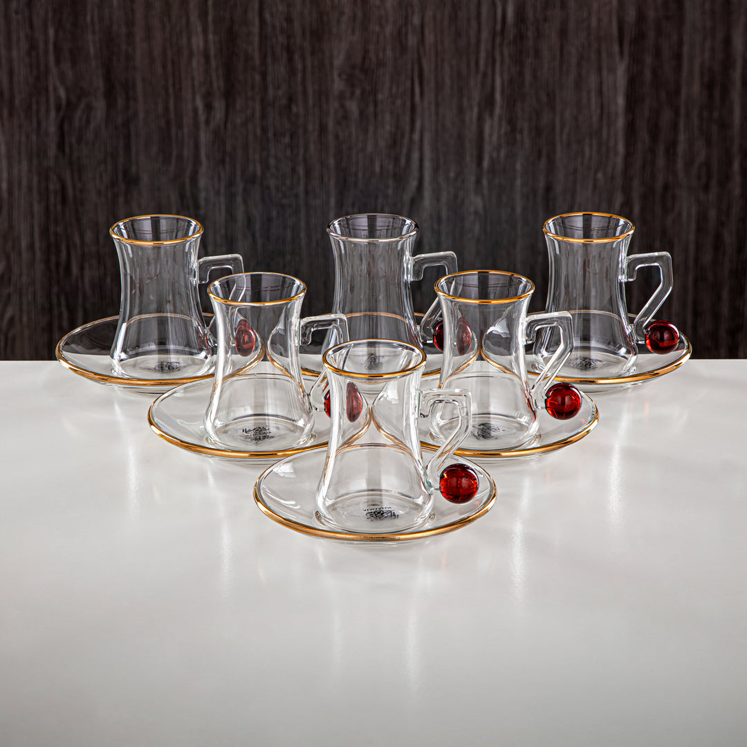 Almarjan 6 Pieces Borosilicate Glass Tea Cup Set - FB803-12 MAR/G