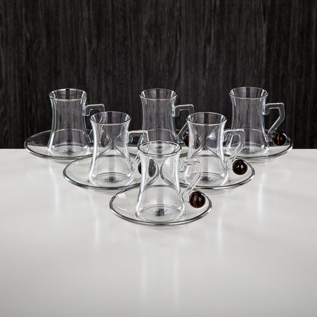 Almarjan 6 Pieces Borosilicate Glass Tea Cup Set - FB803-12 PBR/C