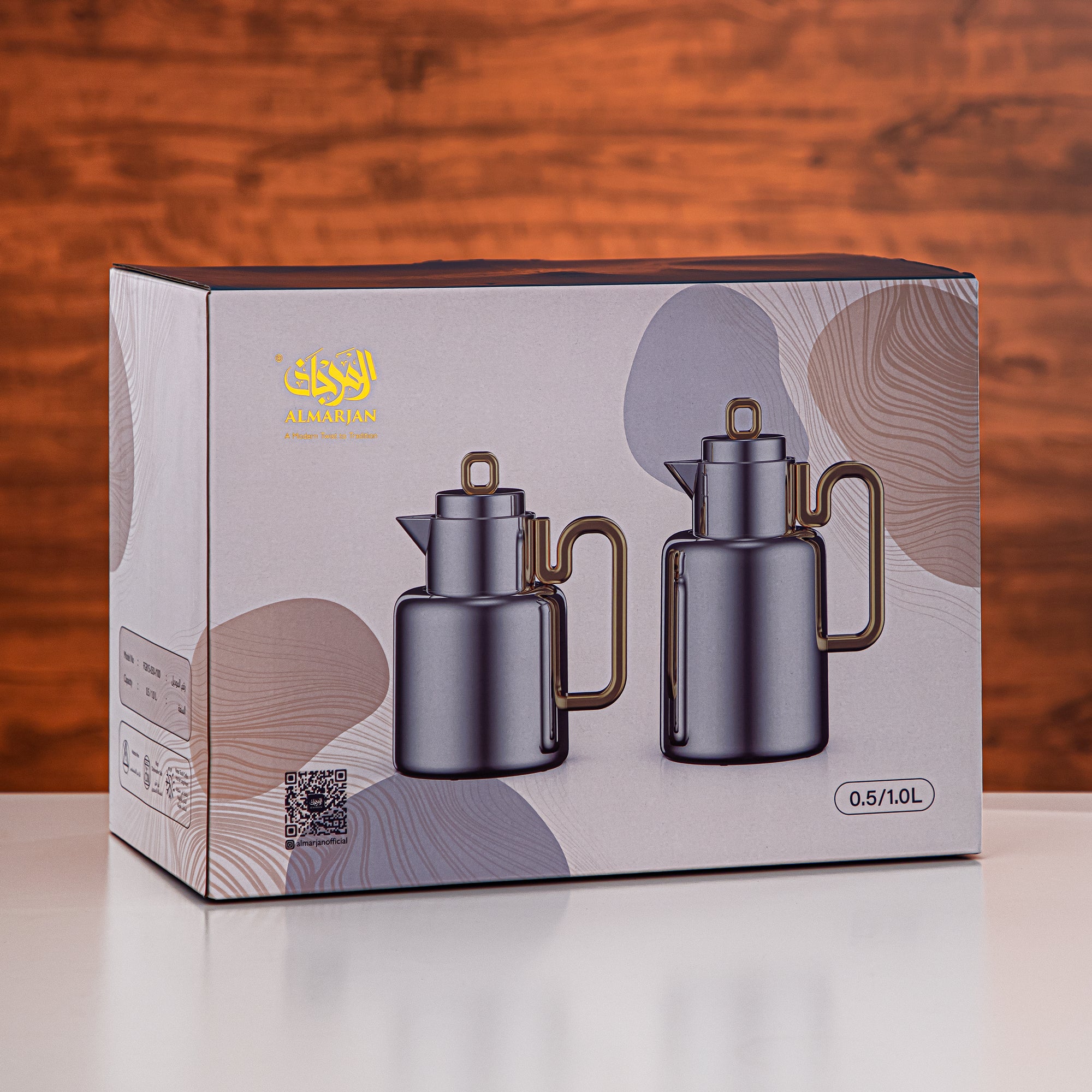 طقم الترمس المرجان Always سعة 0.5 لتر + 1 لتر مطفي نيكل و مطفي ذهبي (FG815-050/100 MNI/MG)