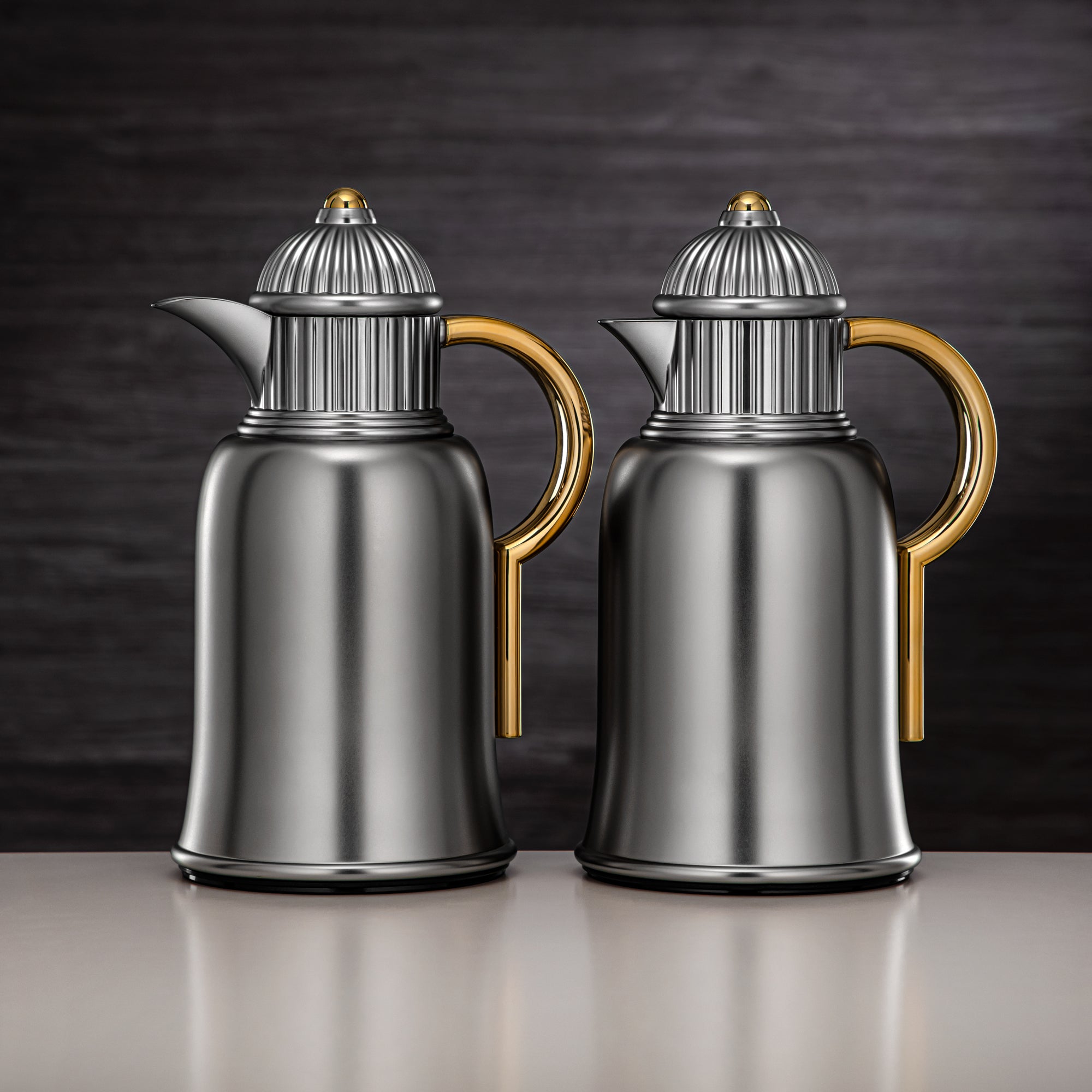 طقم ترامس المرجان 1 لتر + 1 لتر مطفي نيكل وذهبي