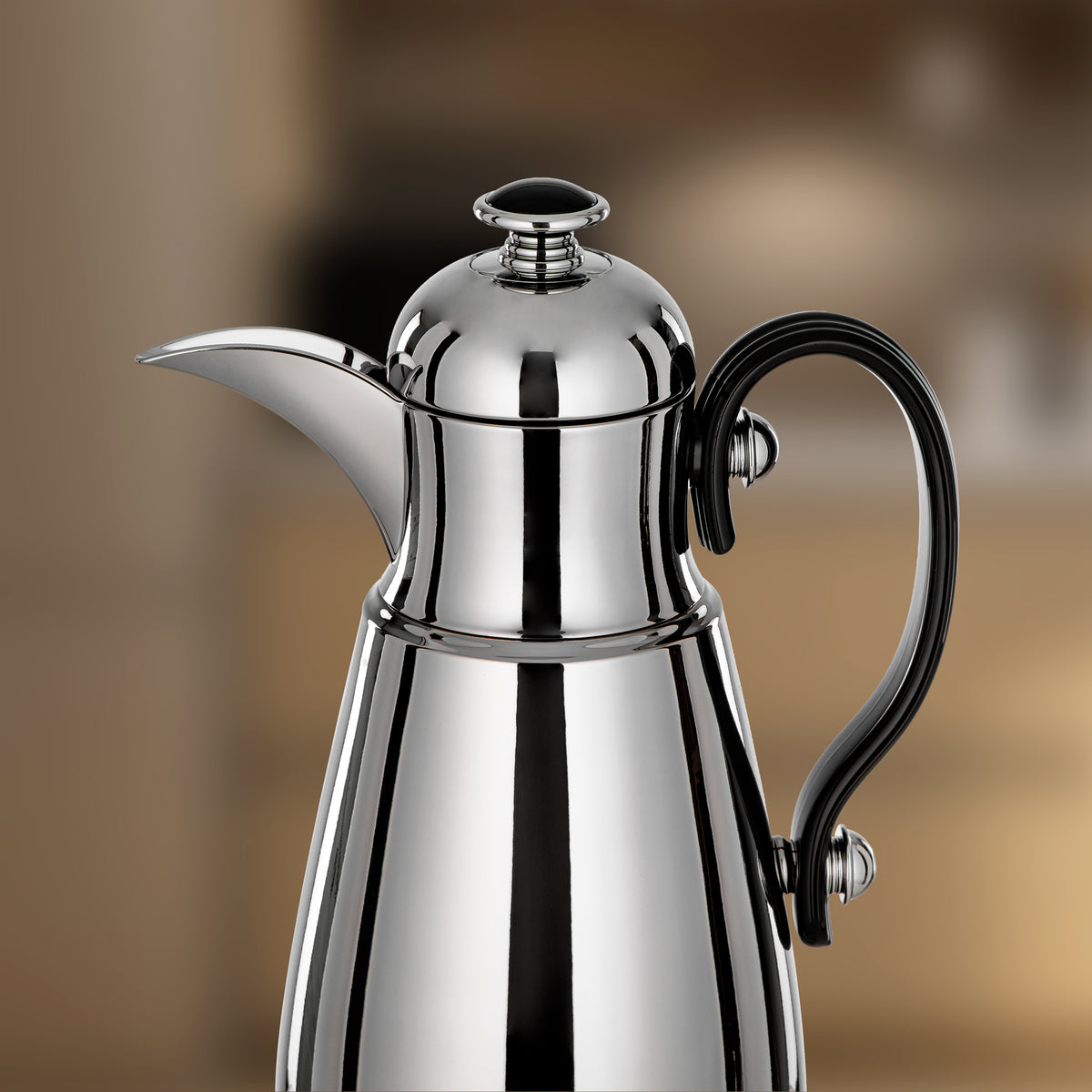 Almarjan Double Wall Vacuum Flask 1 Lit, Silver & Black