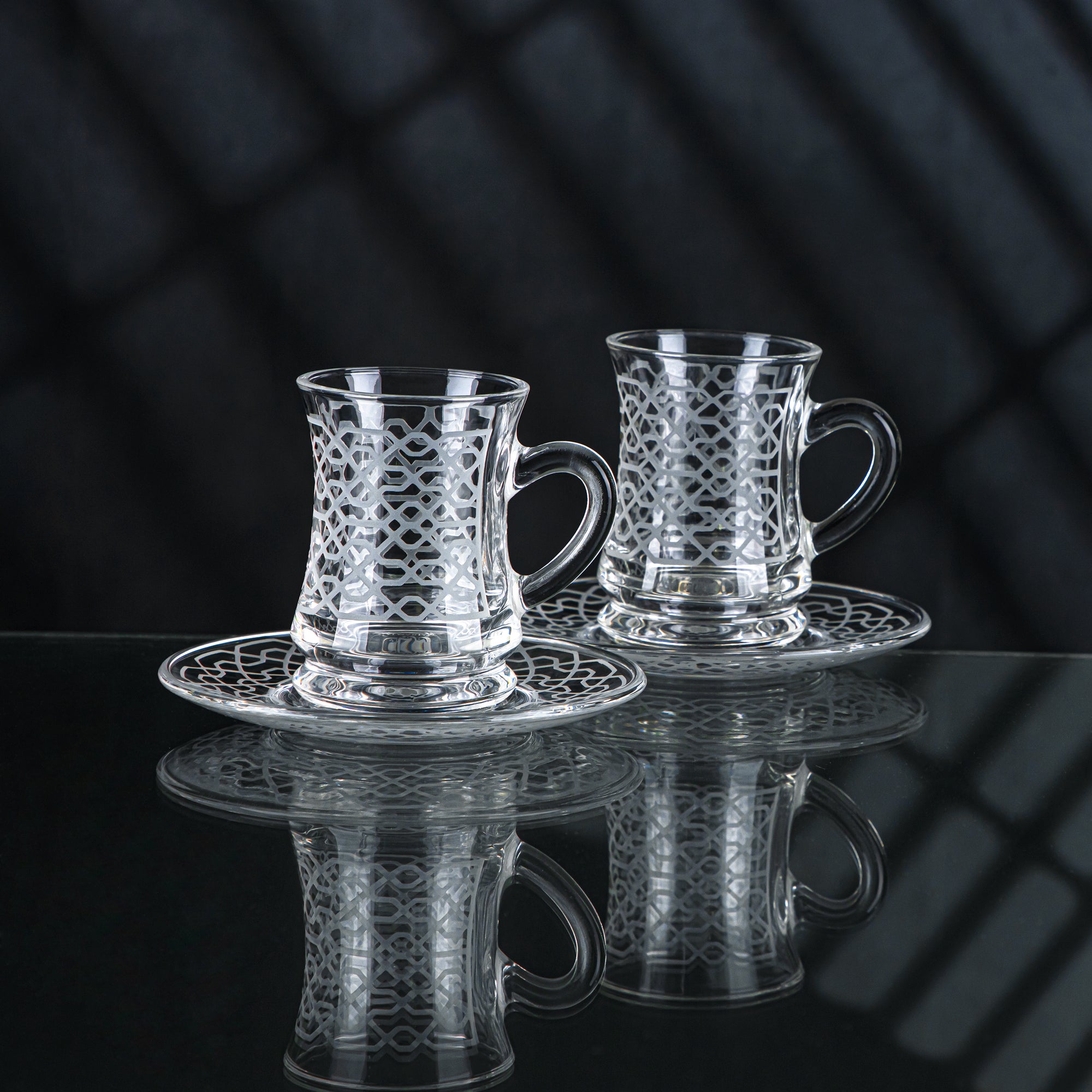 Almarjan 6 Pieces Mosaic Collection Glass Tea Cup - GLS2630008