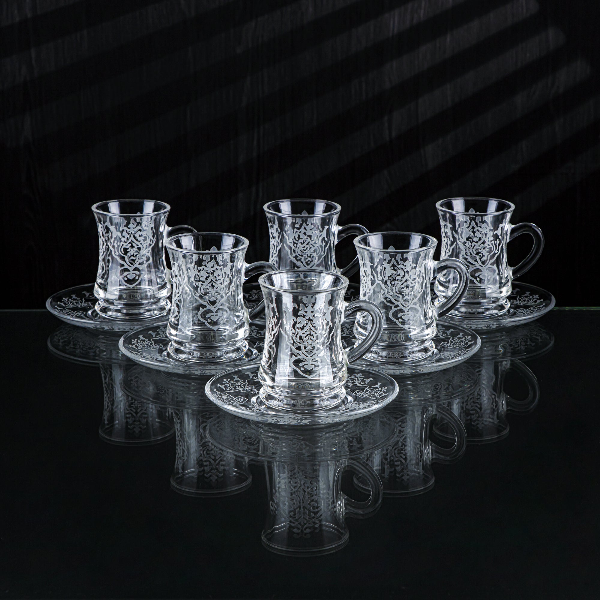 Almarjan 6 Pieces Dome Collection Glass Tea Cup - GLS2630011