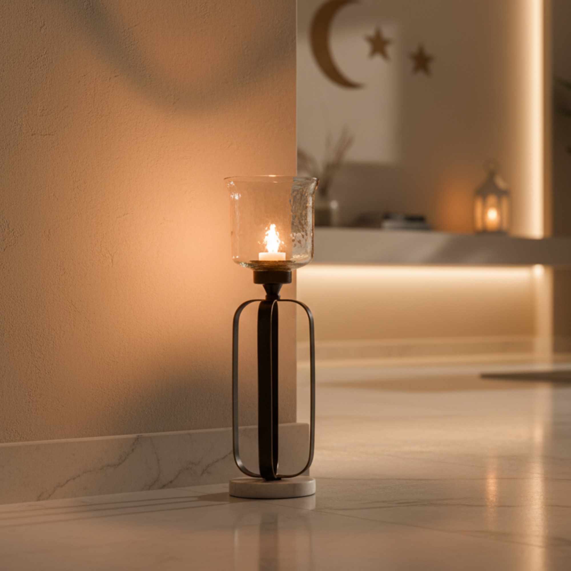 Almarjan Votive Holder 37cm Dark Bronze