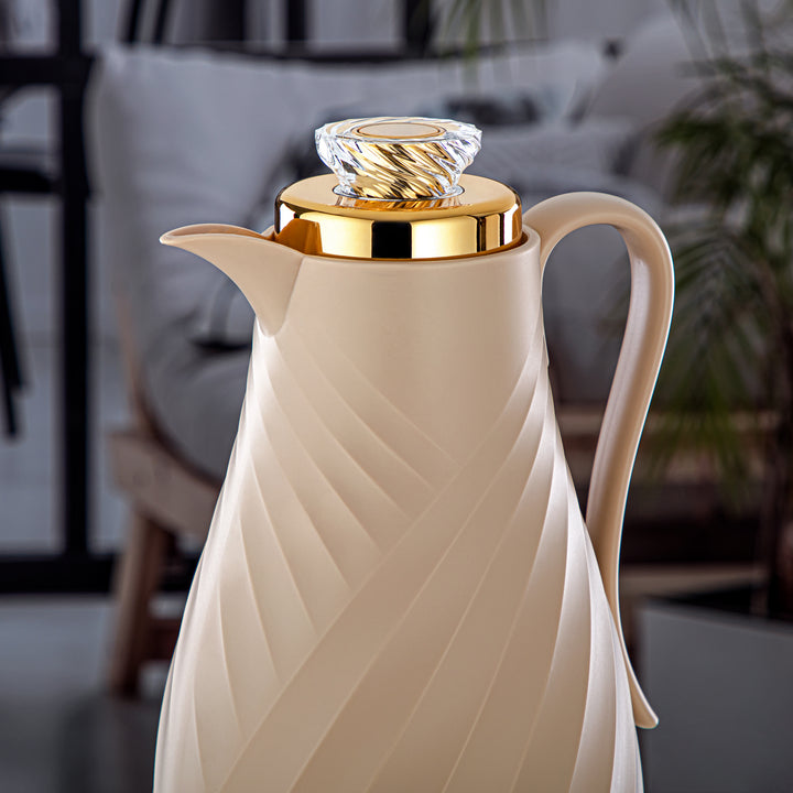 Almarjan 2 Pieces Vacuum Flask Set Beige & Gold - GT109-070/100 BG/G