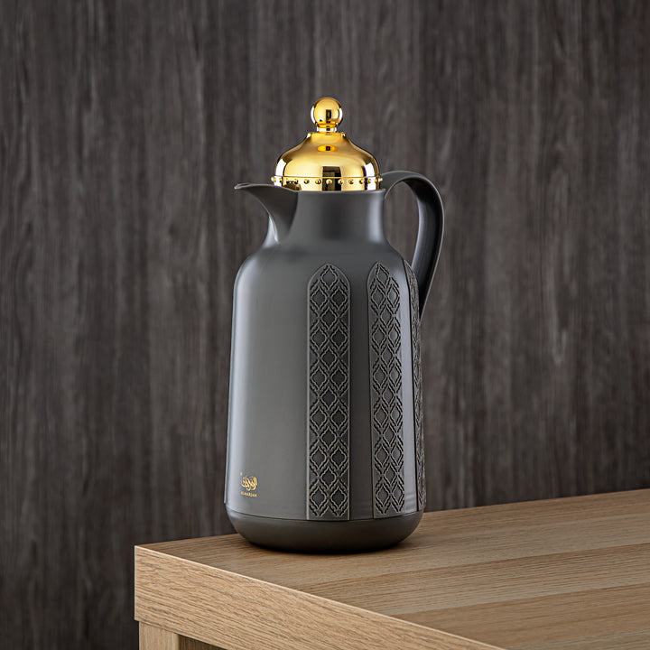 Almarjan 2 Pieces Vacuum Flask Set Pine Elephant Grey & Gold - GT110-070/100 EG/G